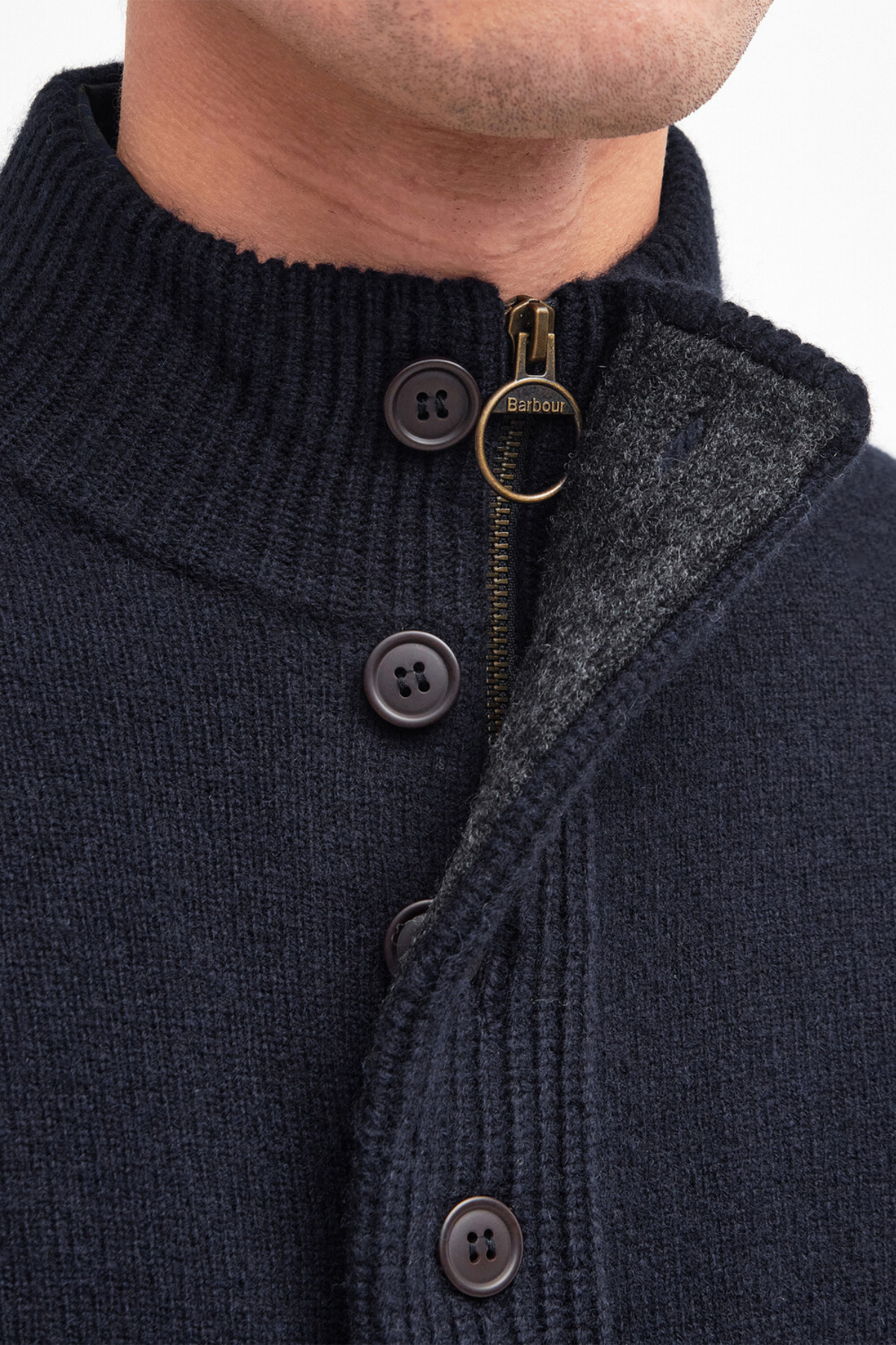 Barbour Patch Half Zip Kazak NY91 Navy