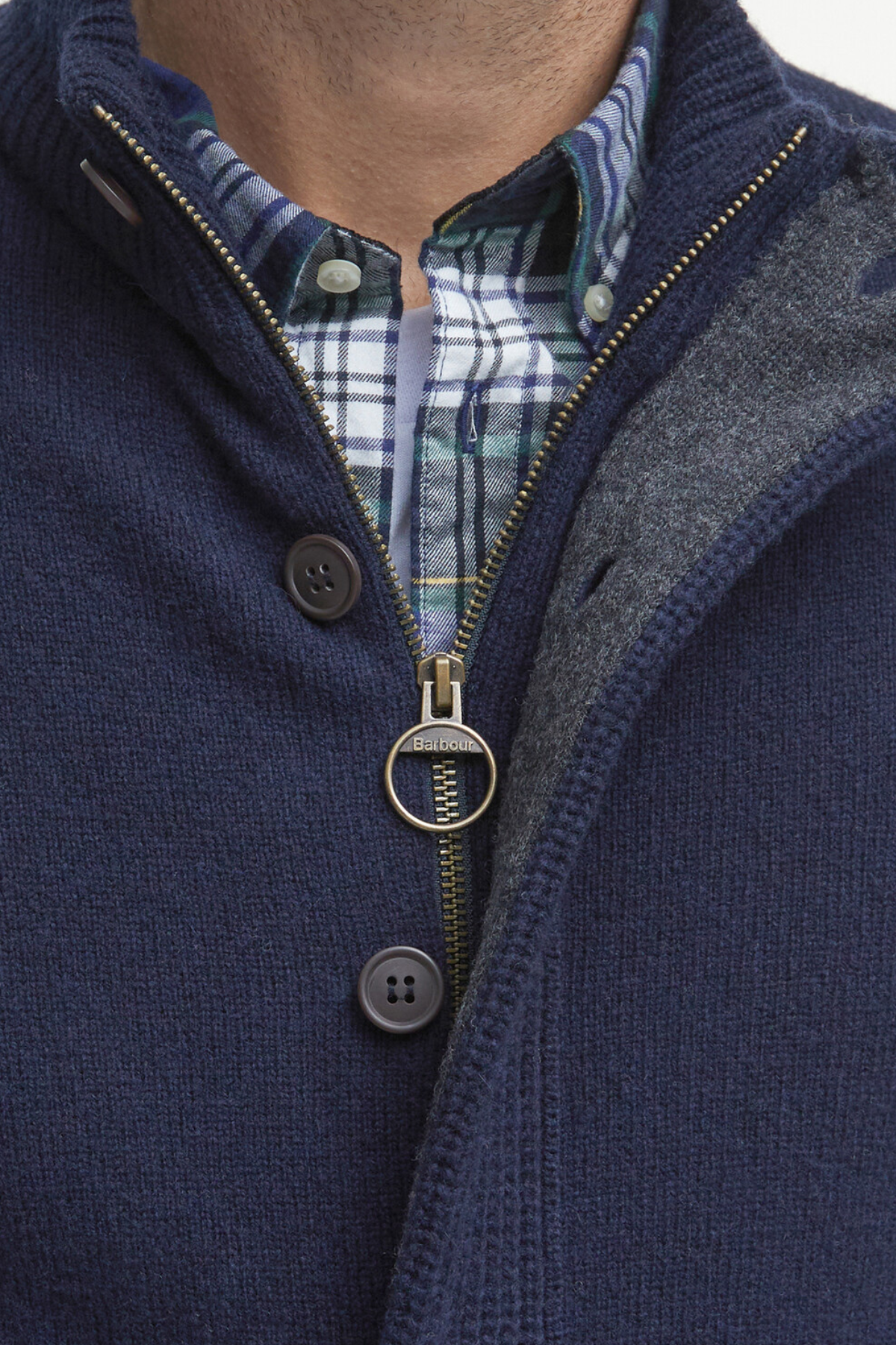 Barbour Patch Zip Through Hırka NY91 Navy
