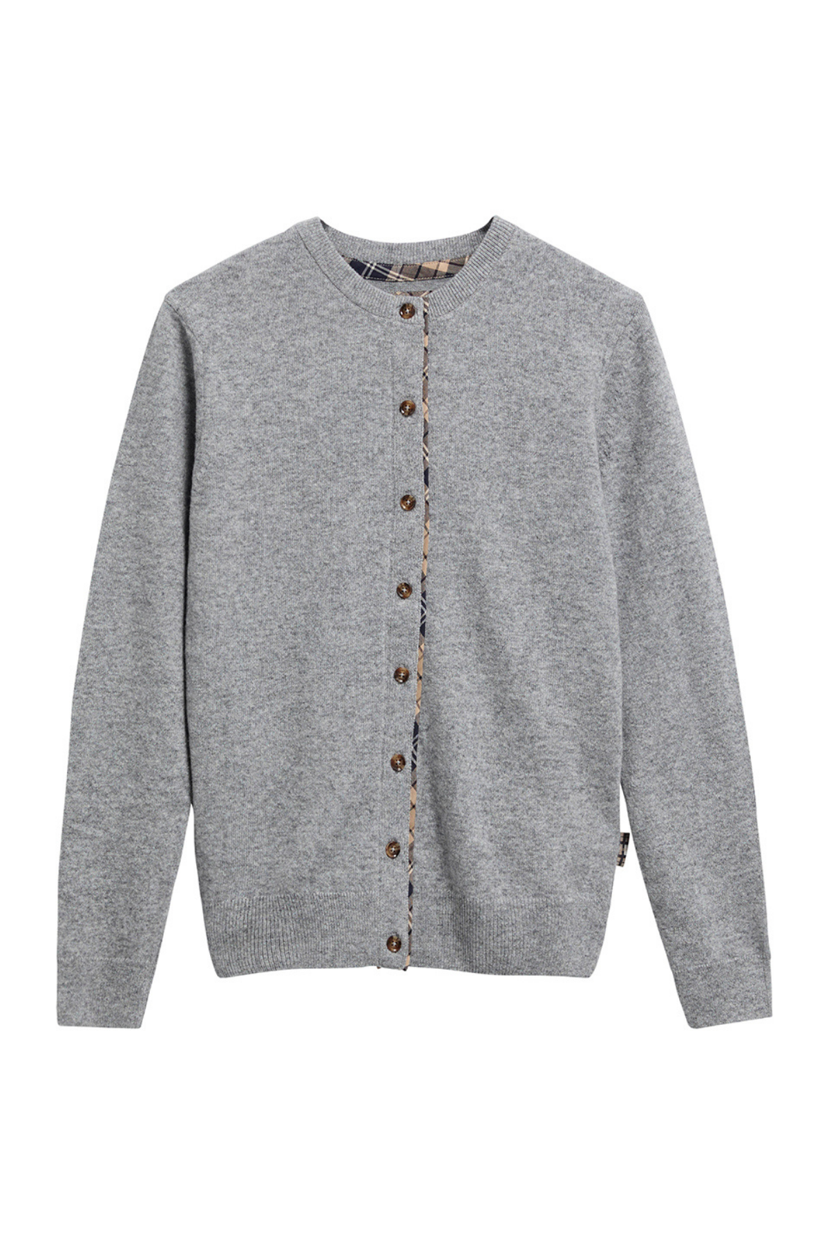 Barbour Pendle Triko Hırka GY59 Grey Marl Birchwood Tartan