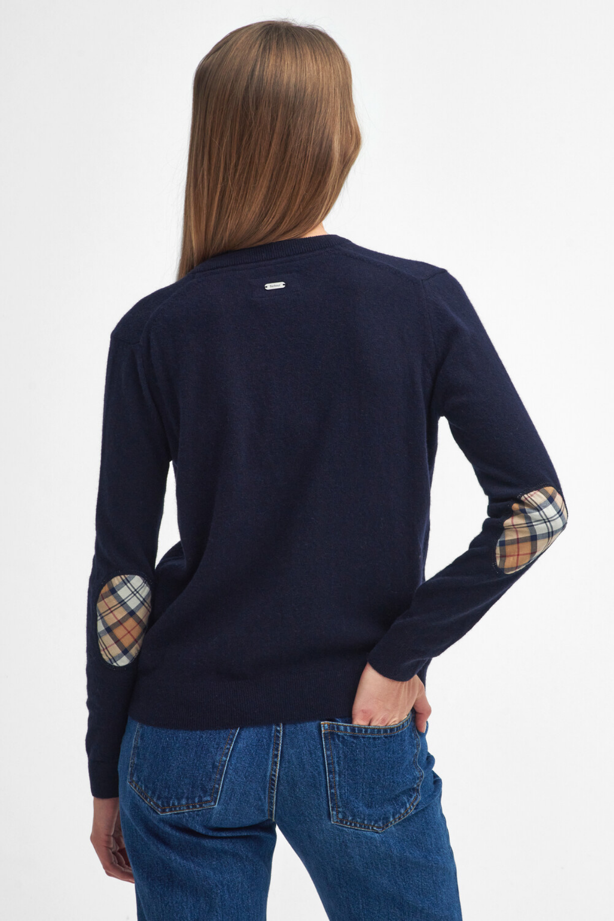 Barbour Pendle Triko Hırka NY78 Navy/Hessian Tartan