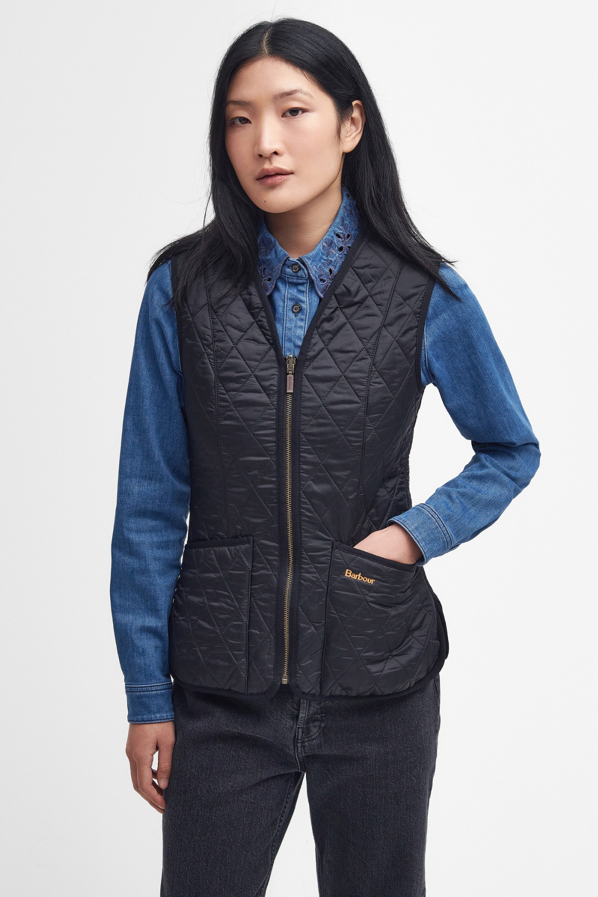 Barbour Polar Betty İçlik-Yelek - Beadnell Ceketler İle Uyumludur BK11 Black-Black Slate