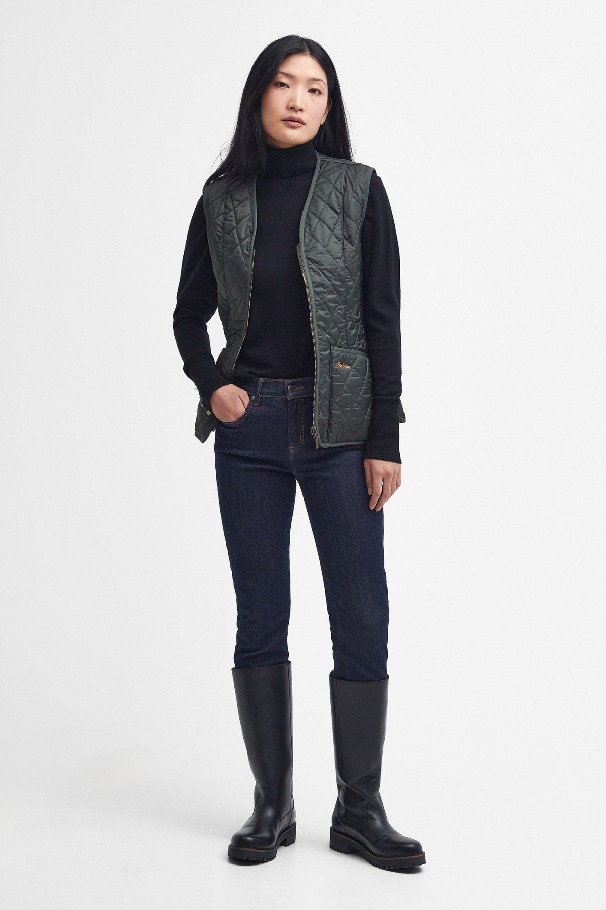 Barbour Polar Betty İçlik-Yelek - Beadnell Ceketler İle Uyumludur OL71 Dk Olive