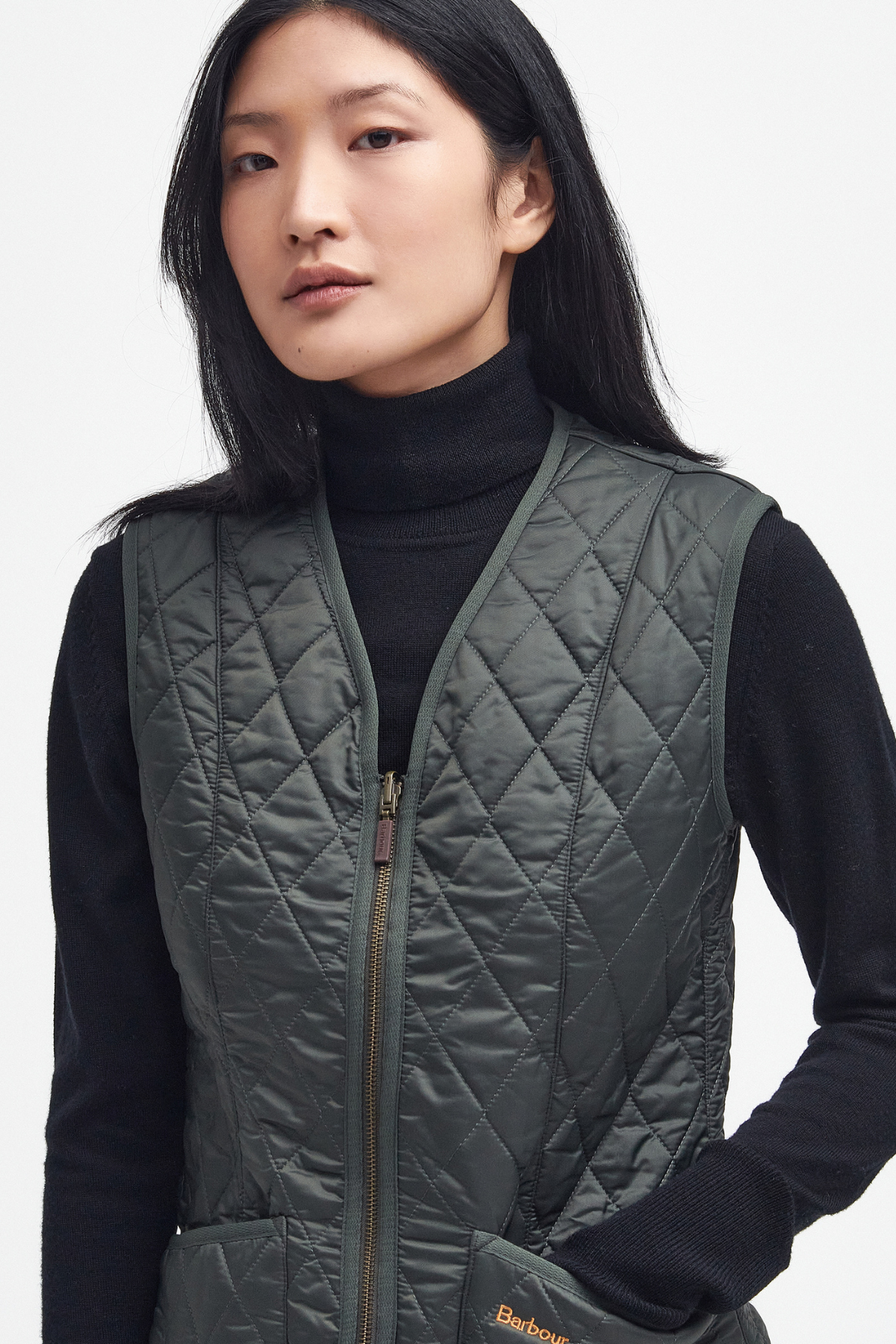 Barbour Polar Betty İçlik-Yelek - Beadnell Ceketler İle Uyumludur OL71 Dk Olive