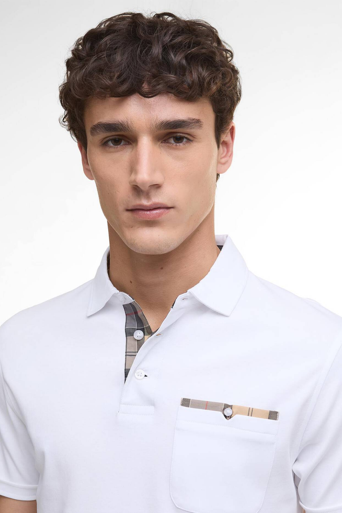 Barbour Premium Corpatch Tailored Polo Yaka WH11 White