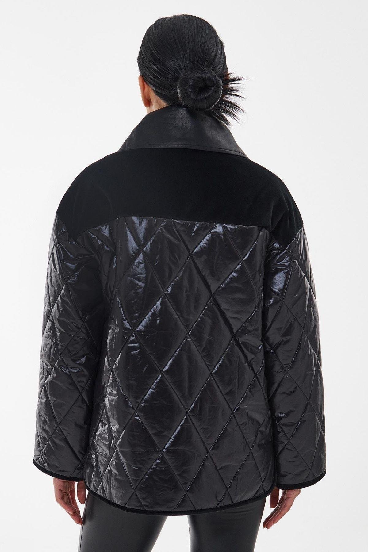Barbour Premium Woodhall Kapitone Ceket BK11 Black/Classic