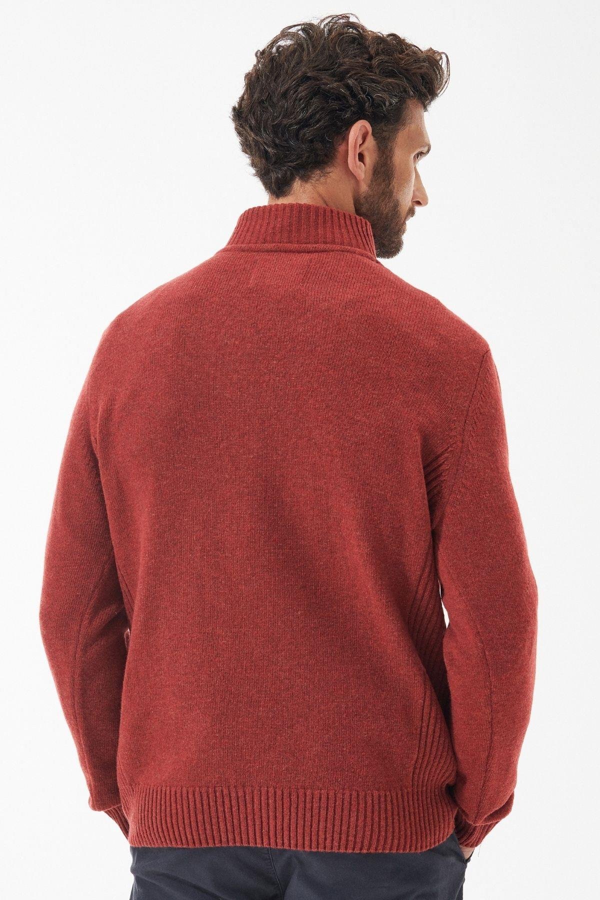Barbour Pullover Nelson Yarım Fermuar Kazak RE71 Brıck Red