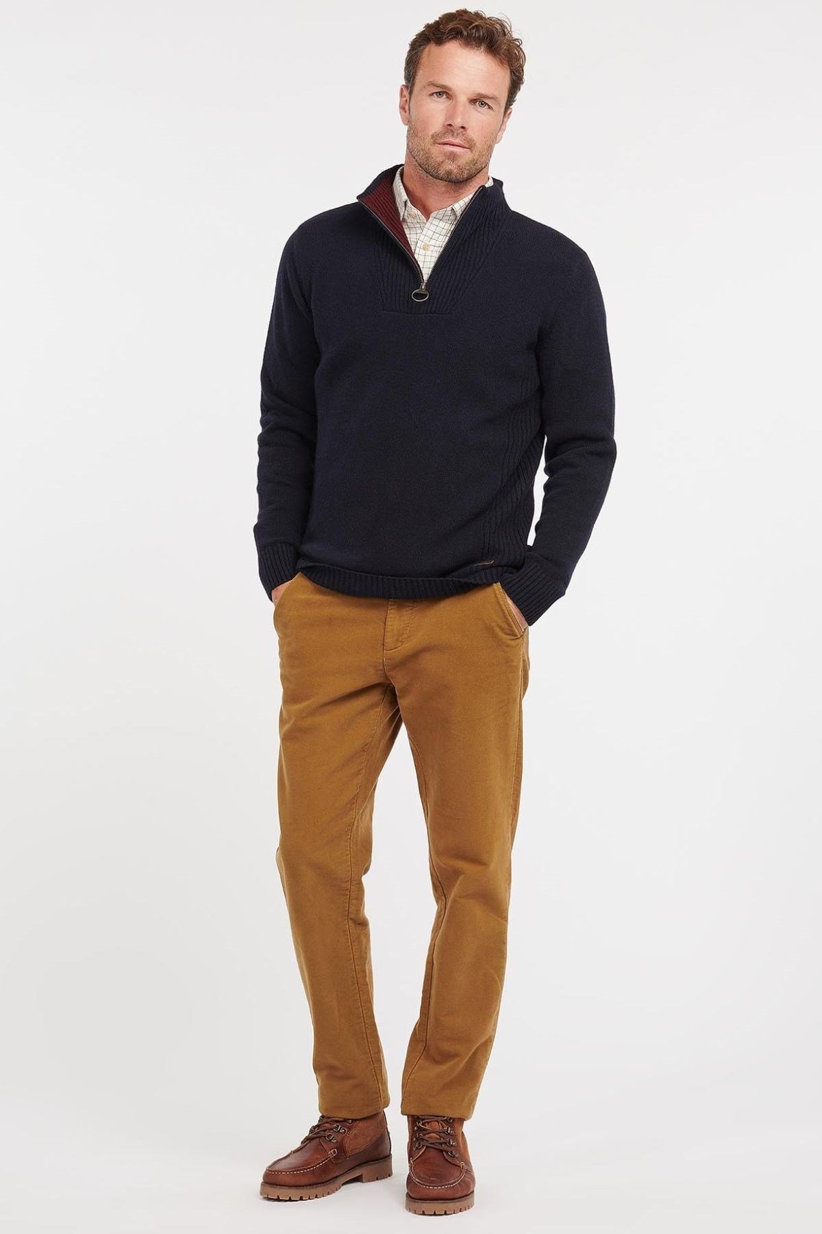 Barbour Pullover Nelson Yarım Fermuar Kazak NY91 Navy