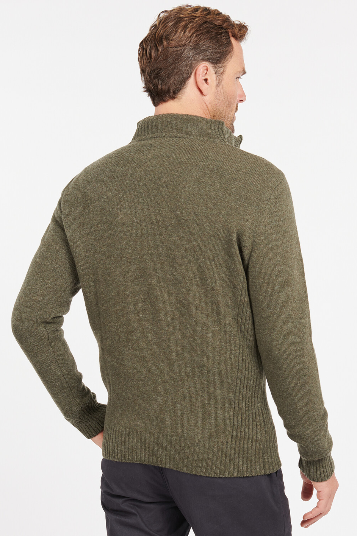 Barbour Pullover Nelson Yarım Fermuar Kazak GN73 Seaweed