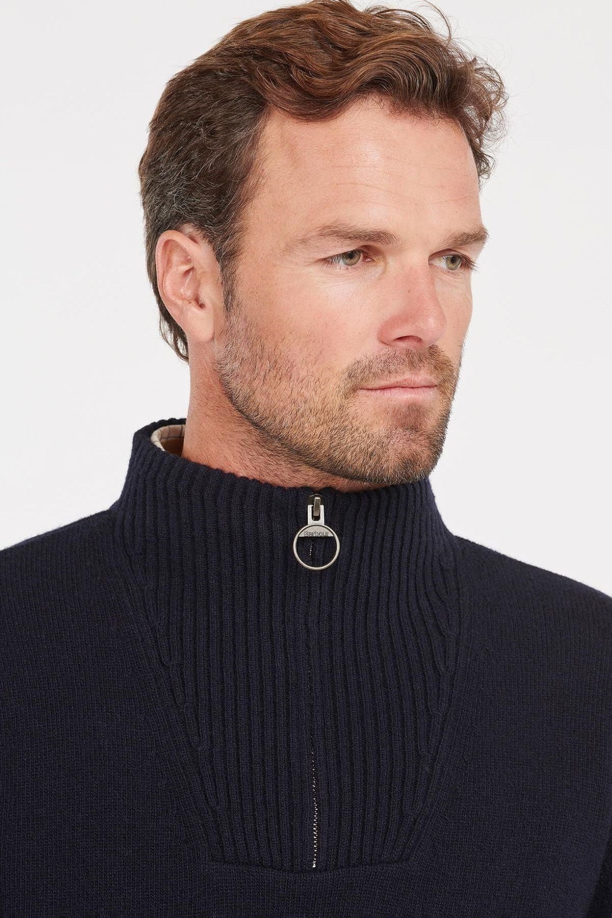 Barbour Pullover Nelson Yarım Fermuar Kazak NY91 Navy
