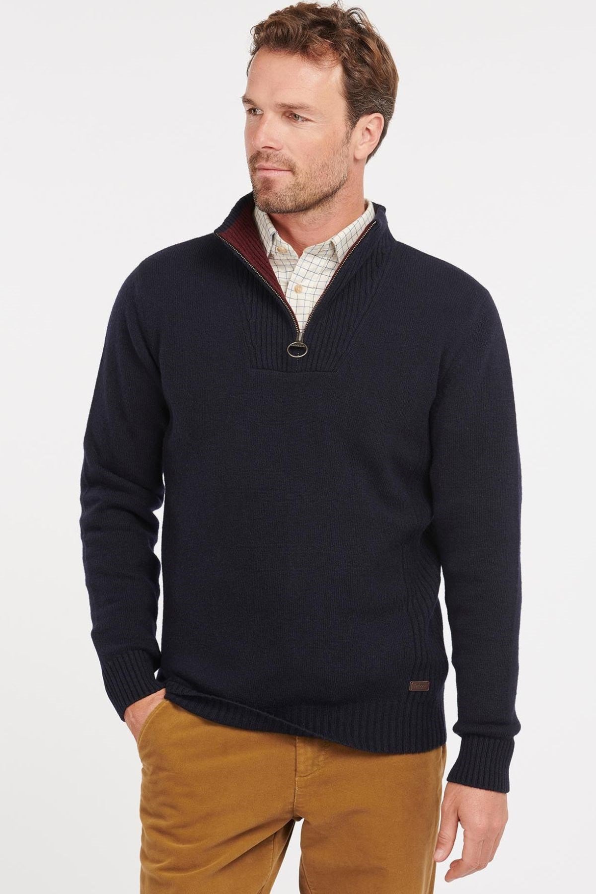 Barbour Pullover Nelson Yarım Fermuar Kazak NY91 Navy