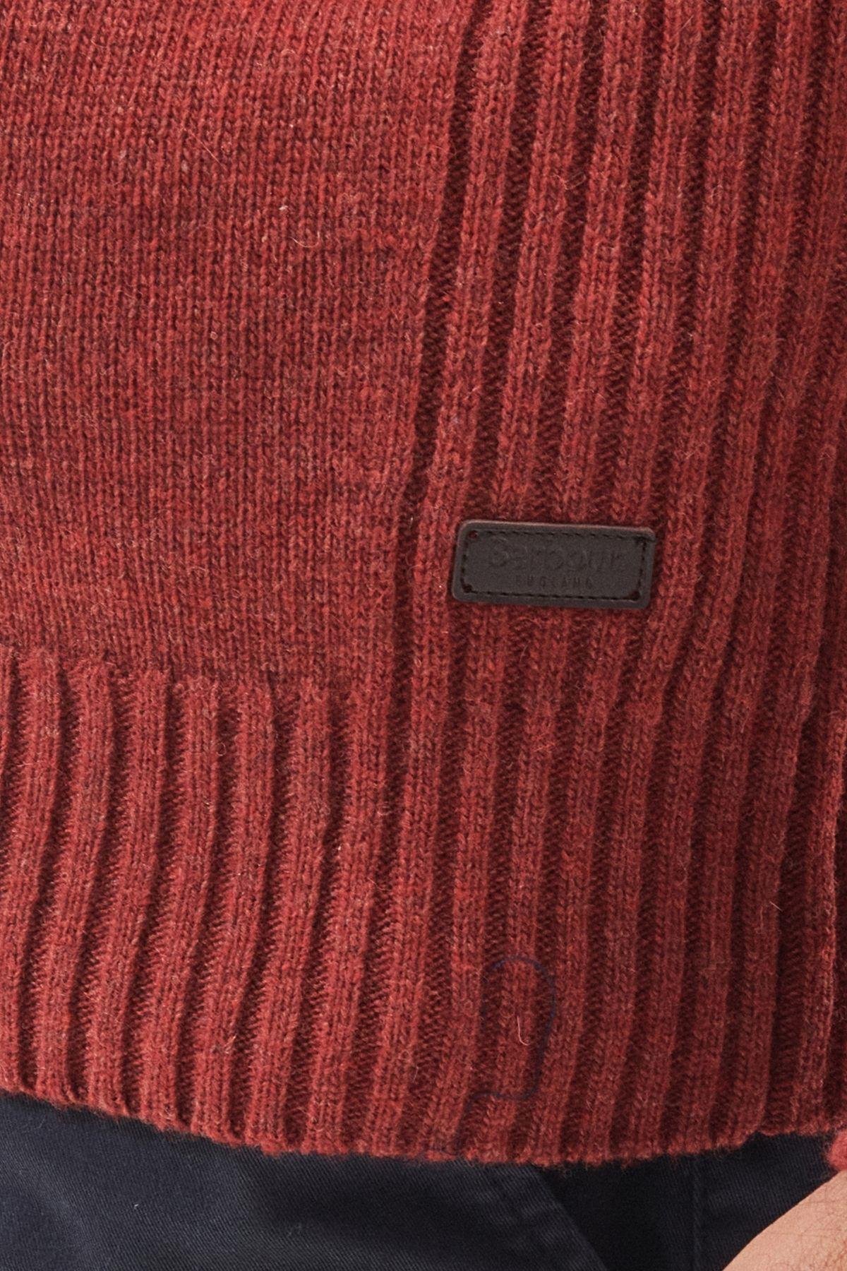 Barbour Pullover Nelson Yarım Fermuar Kazak RE71 Brıck Red