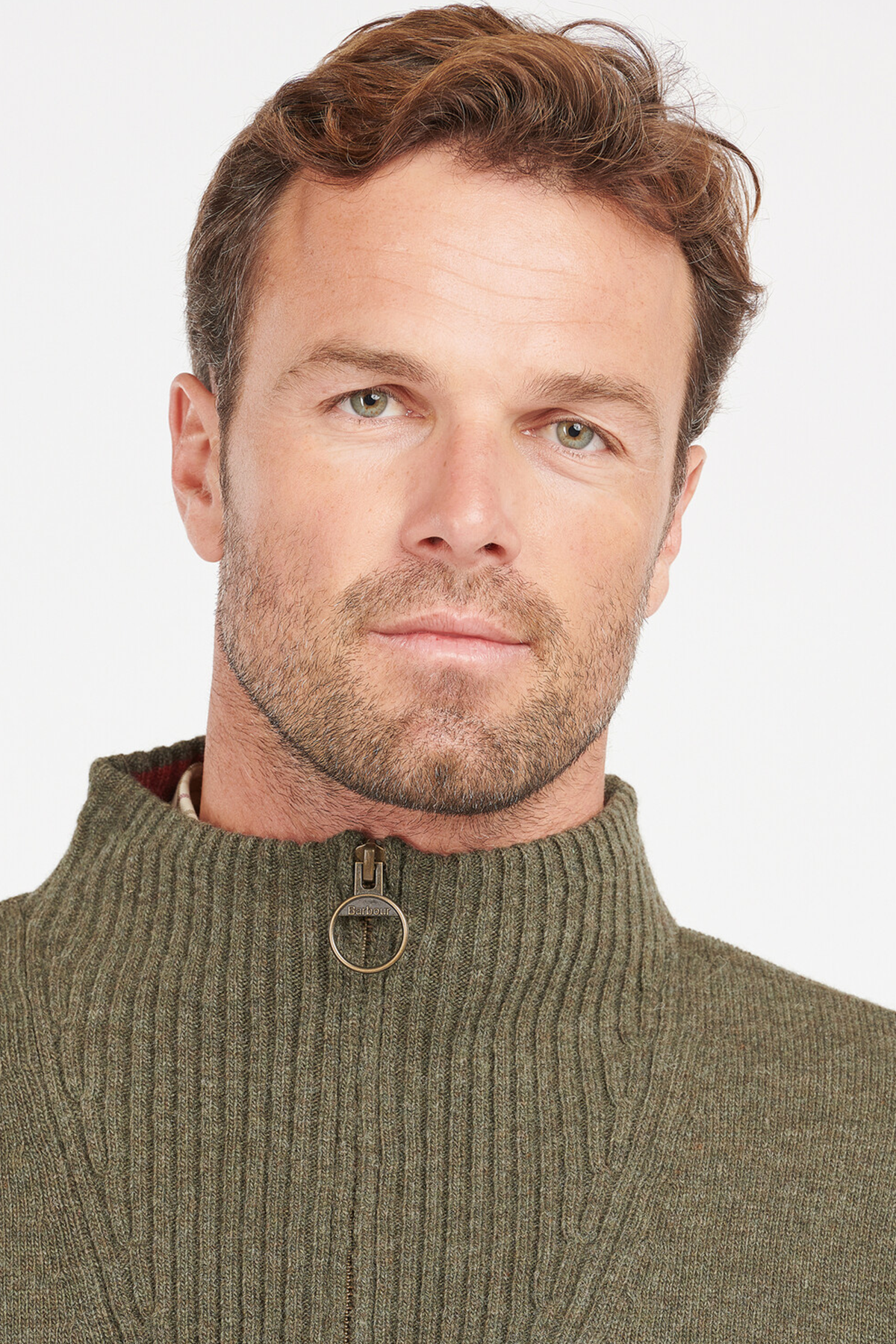 Barbour Pullover Nelson Yarım Fermuar Kazak GN73 Seaweed