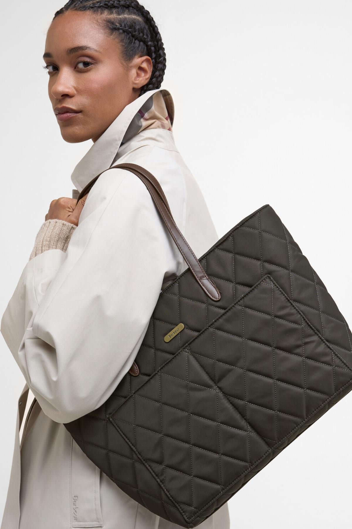Barbour Quilted Tote Çanta OL75 Olive
