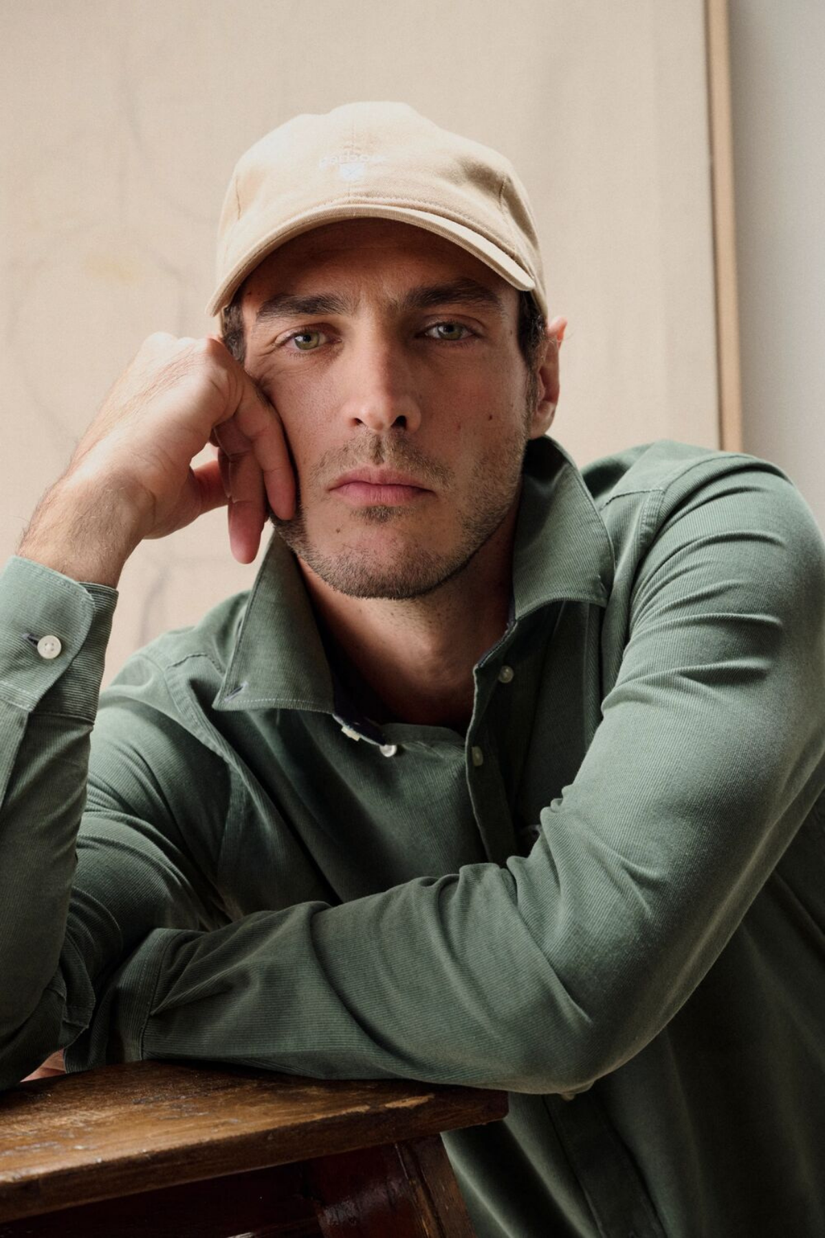 Barbour Ramsey Tailored Cord Gömlek GN49 Agave Green