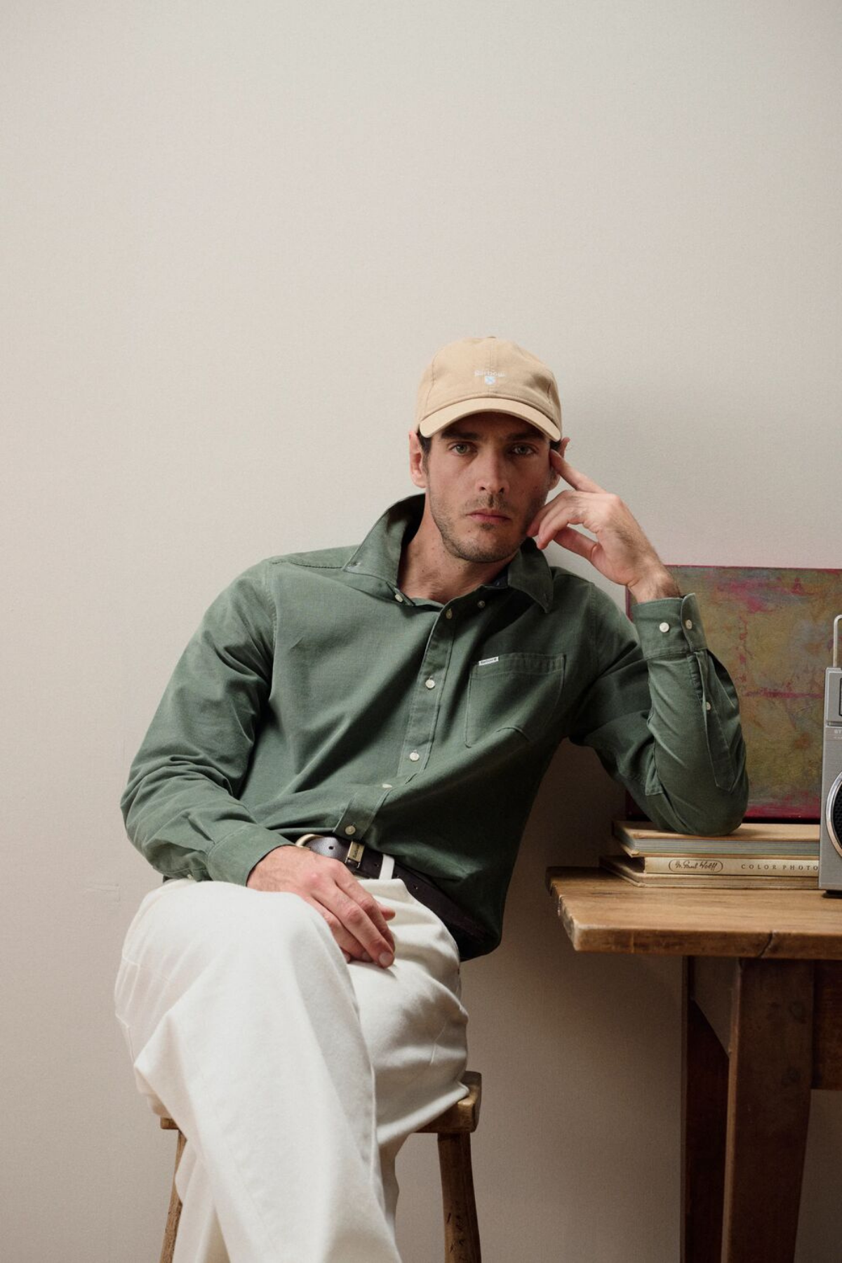 Barbour Ramsey Tailored Cord Gömlek GN49 Agave Green