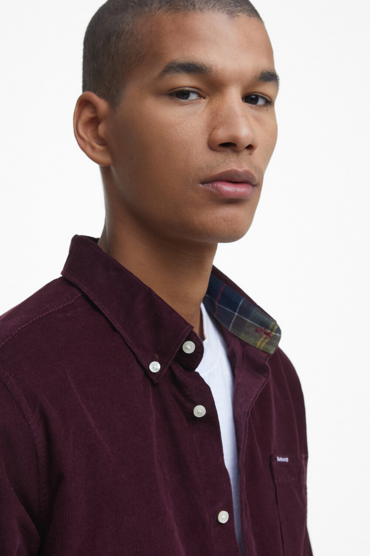 Barbour Ramsey Tailored Cord Gömlek RE89 Winter Red