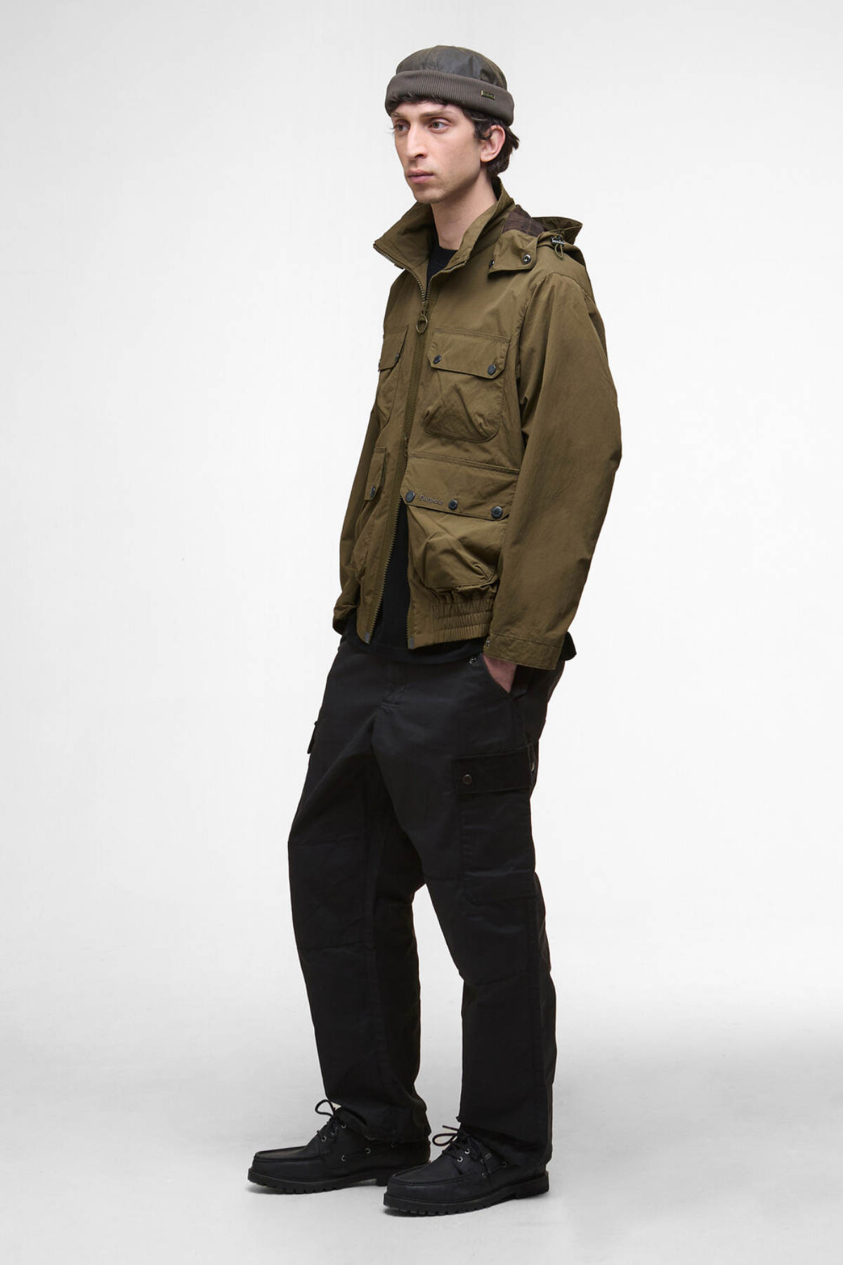 Barbour Re-Engineered Hooded Showerproof Flight Bedale Ceket OL55 Beech