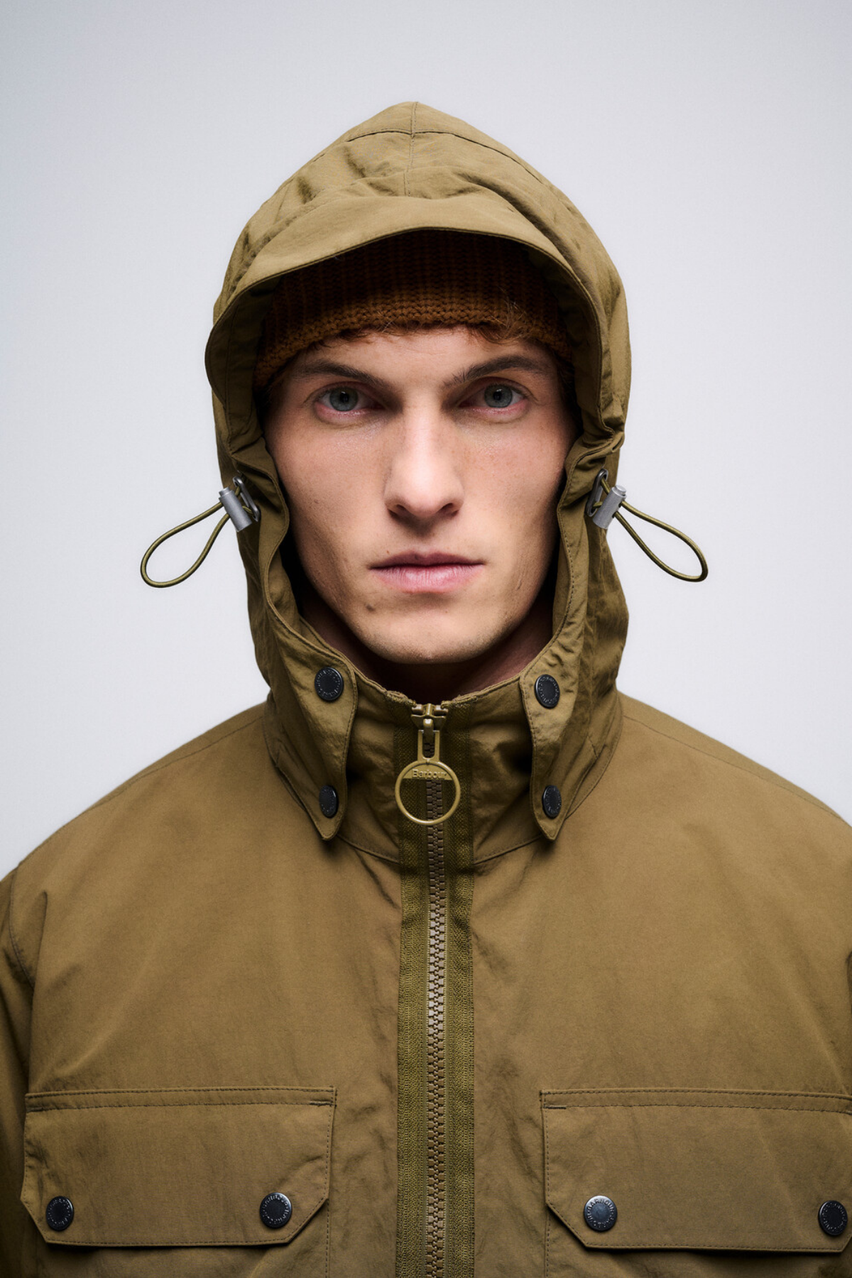 Barbour Re-Engineered Hooded Showerproof Flight Bedale Ceket OL55 Beech