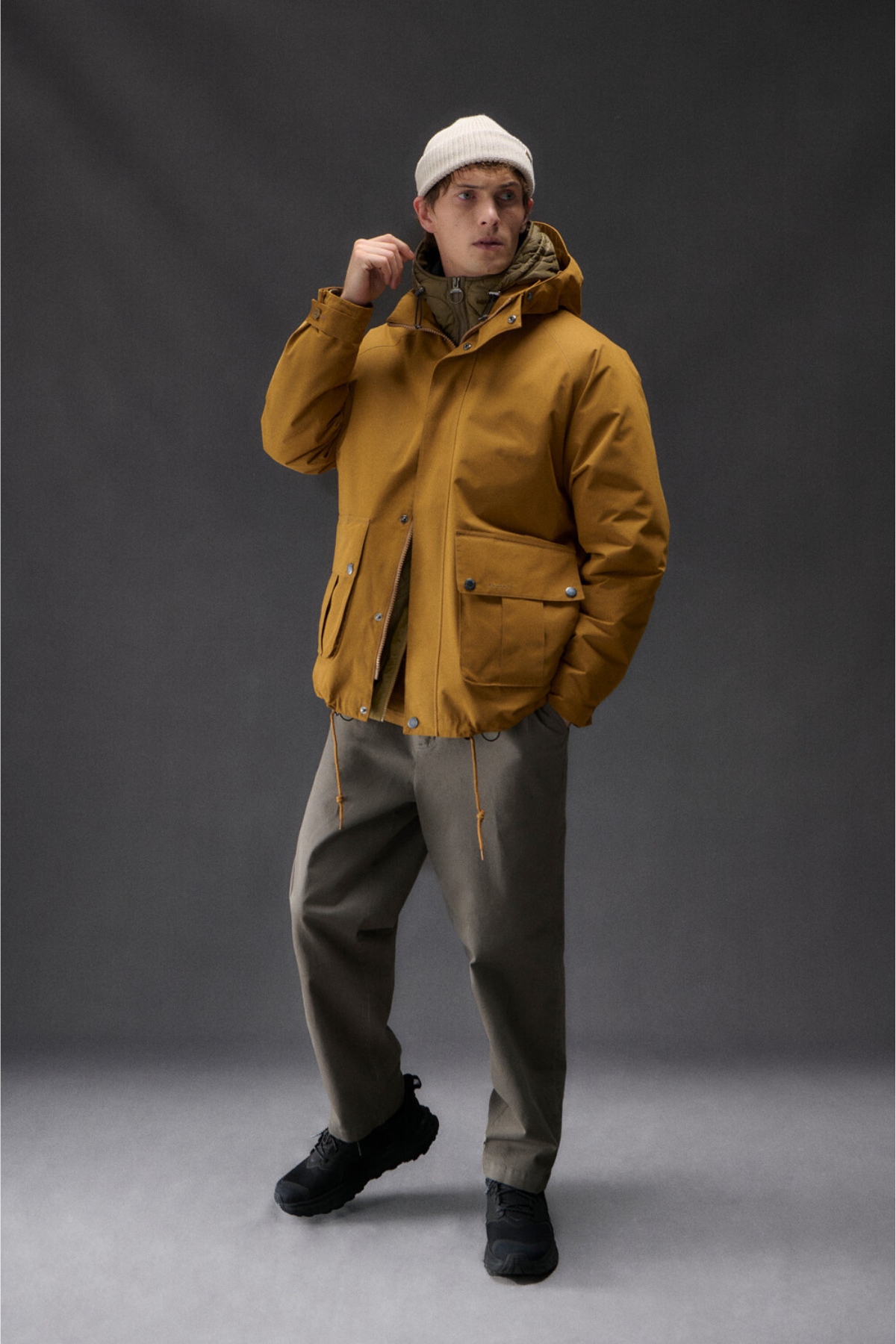 Barbour Re-Engineered Hooded Wading Spey Showerproof Ceket SN52 Bronze Brown
