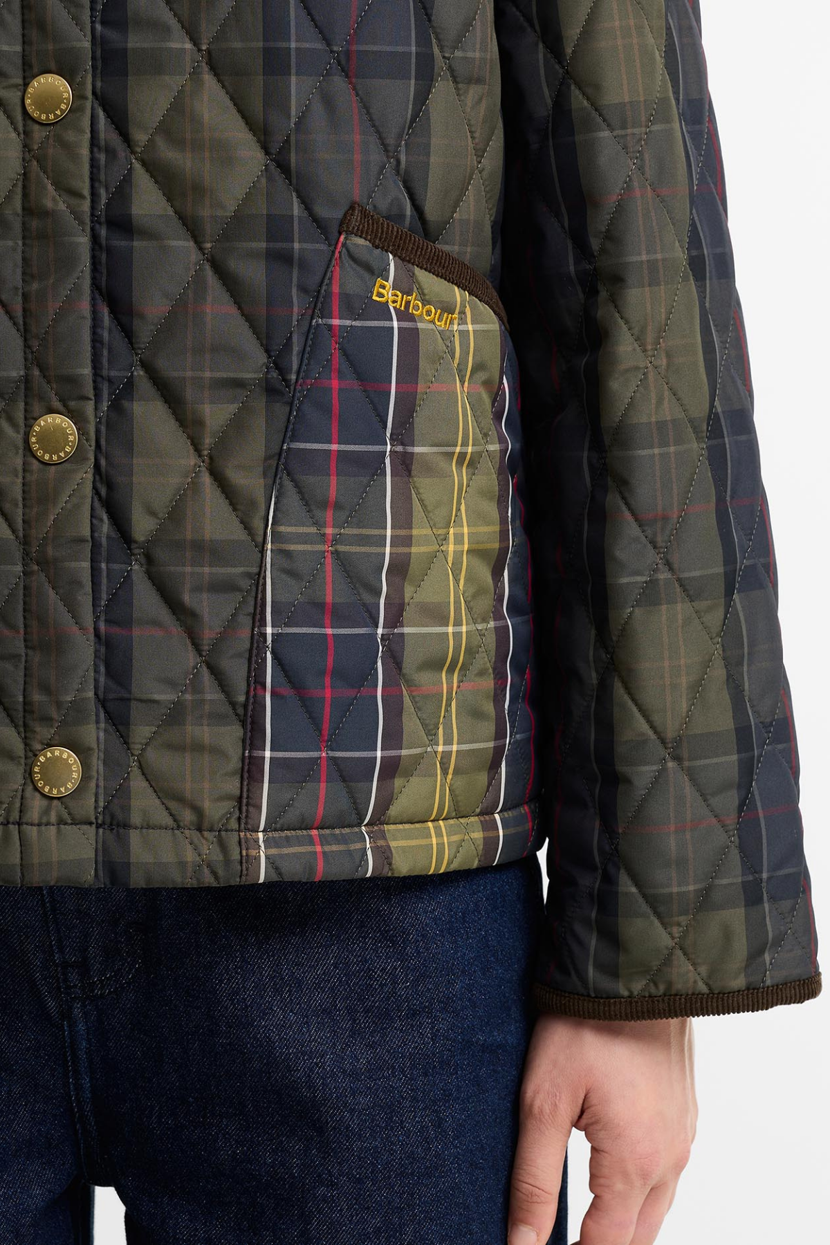 Barbour Reimagined Icons Tartan Crop Liddesdale Kapitone Ceket NY92 Shadow Classic