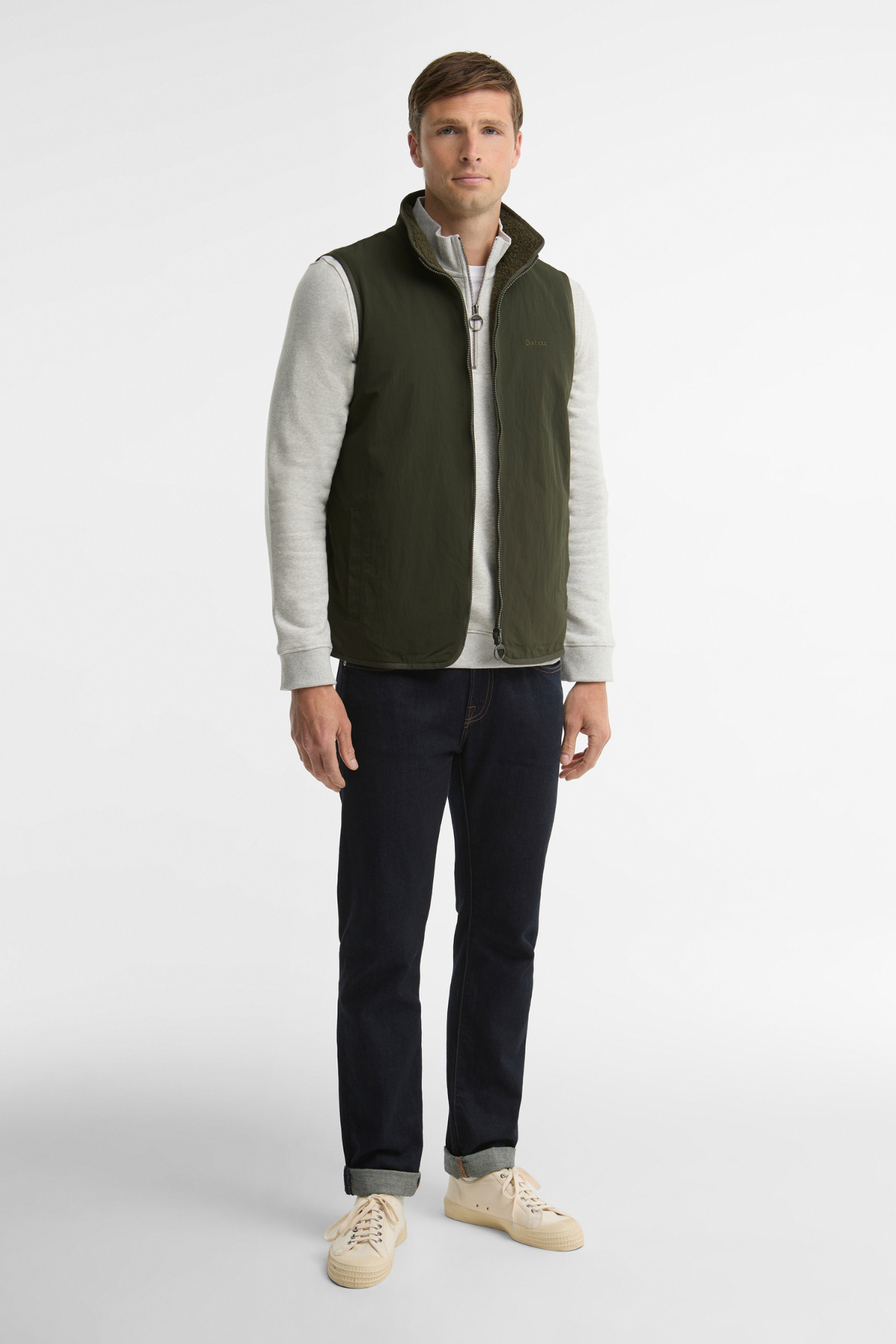 Barbour Reversible Polar Yelek SG71 Sage