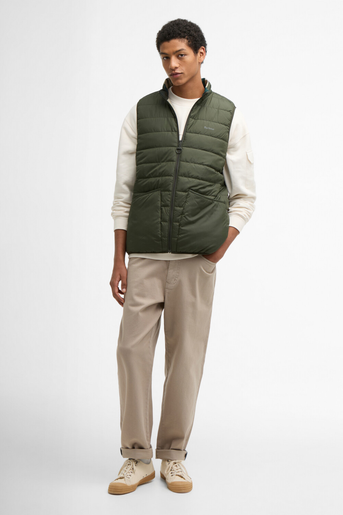 Barbour Reversible Tartan Puffer Yelek TN54 Ancient Tartan