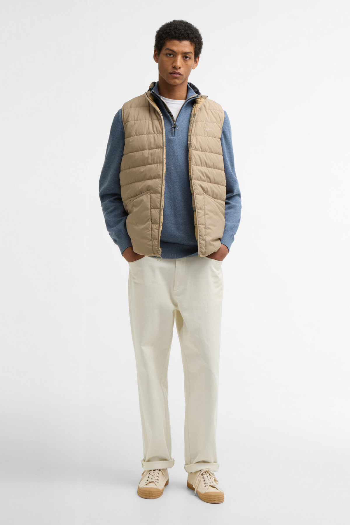 Barbour Reversible Tartan Puffer Yelek TN32 Dress Tartan