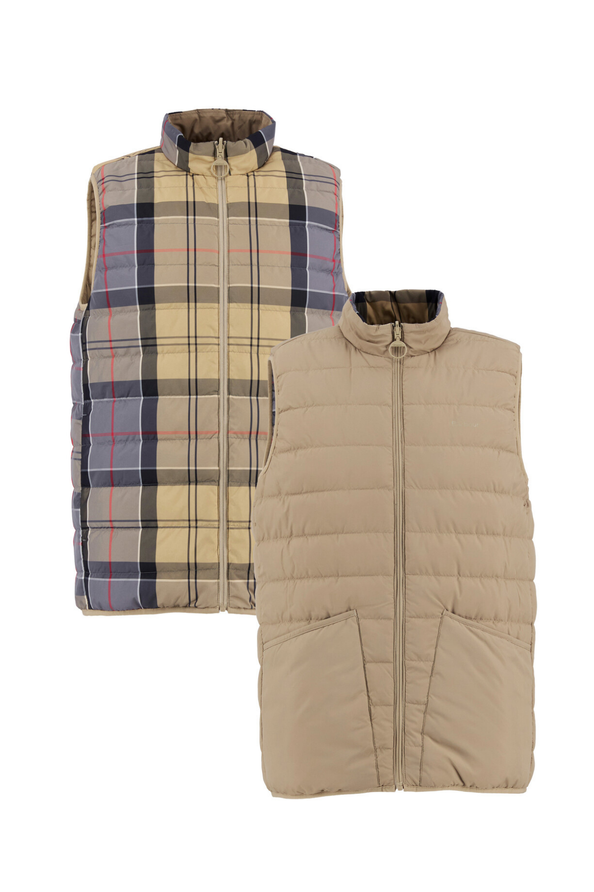 Barbour Reversible Tartan Puffer Yelek TN32 Dress Tartan