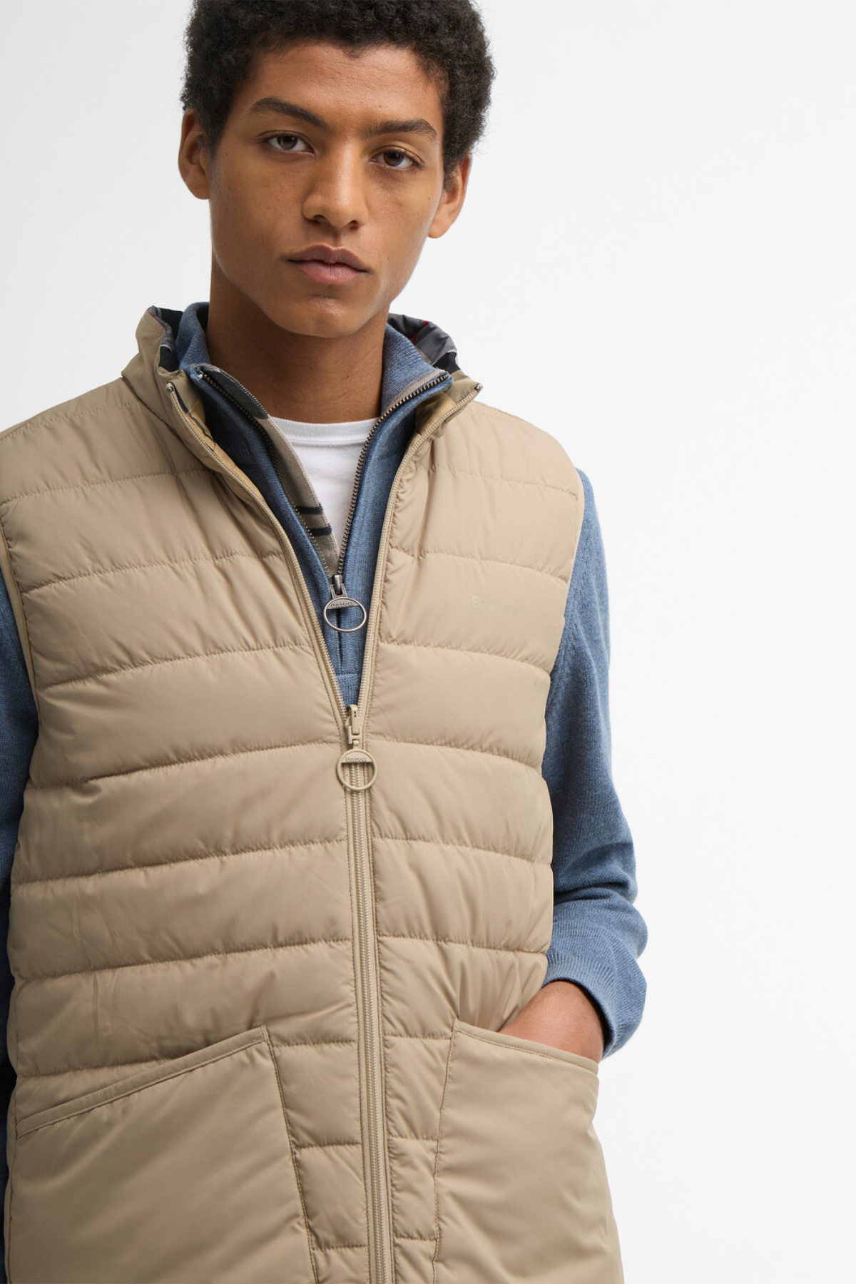 Barbour Reversible Tartan Puffer Yelek TN32 Dress Tartan