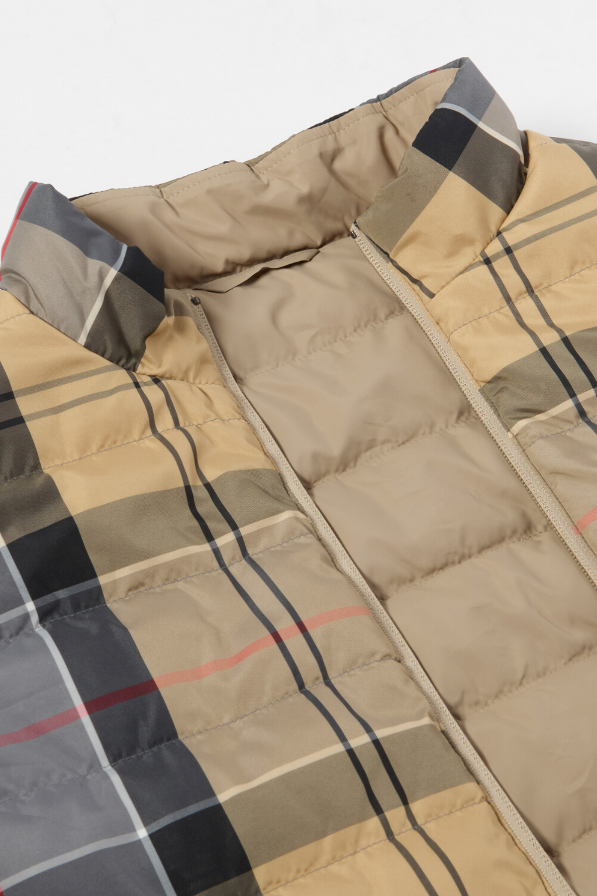 Barbour Reversible Tartan Puffer Yelek TN32 Dress Tartan