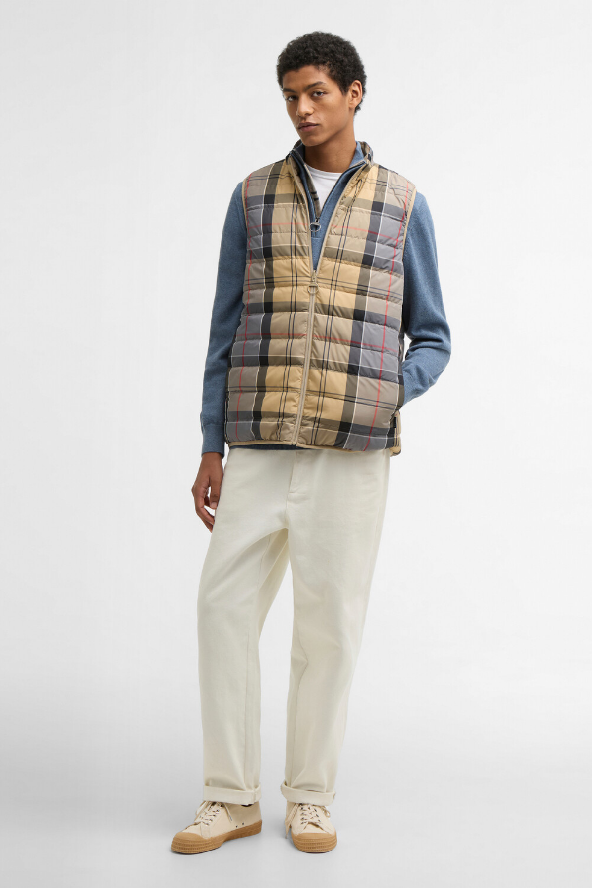Barbour Reversible Tartan Puffer Yelek TN32 Dress Tartan