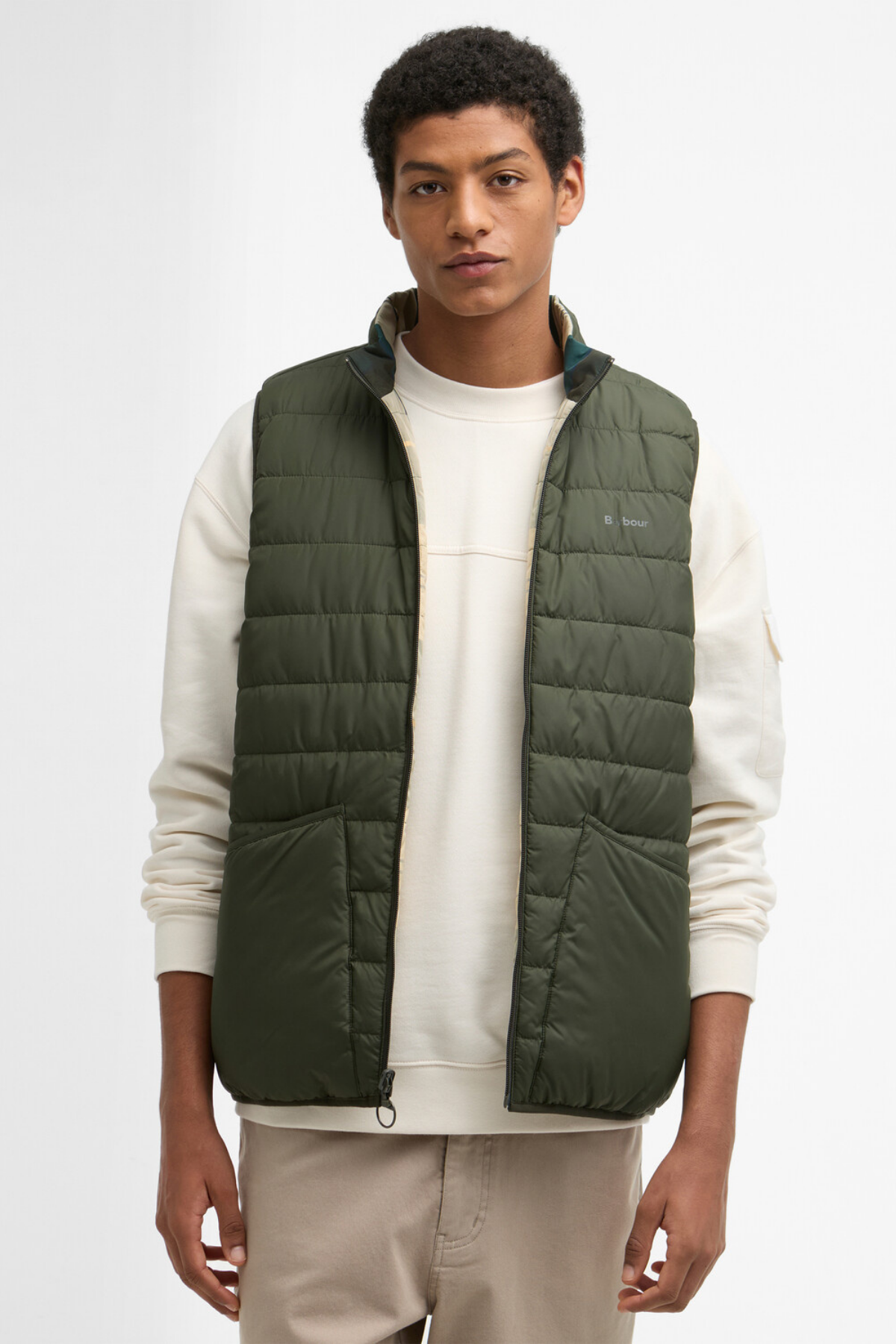 Barbour Reversible Tartan Puffer Yelek TN54 Ancient Tartan