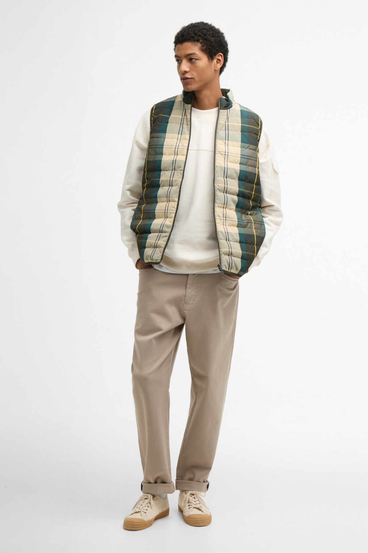 Barbour Reversible Tartan Puffer Yelek TN54 Ancient Tartan