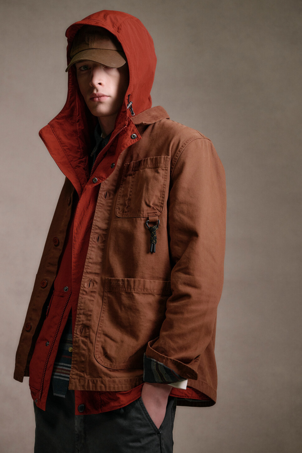 Barbour Rig Showerproof Ceket RE72 Fired Brick