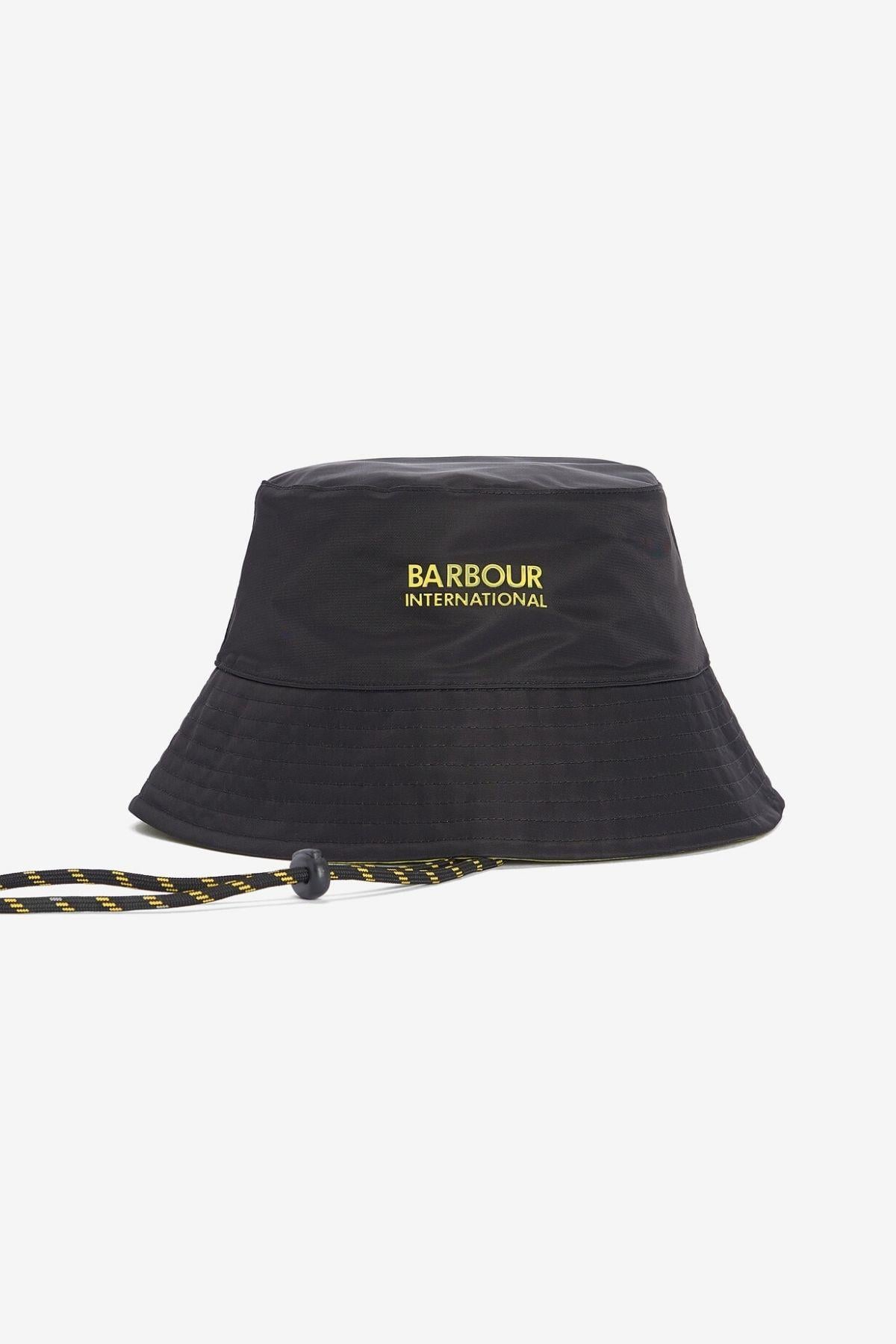 Barbour Ripley Reversible Bucket Şapka BK31 Black/Yellow