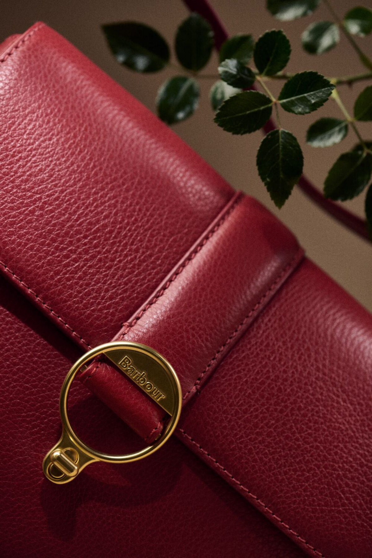 Barbour Rosa Deri Çapraz Çanta RE91 Red