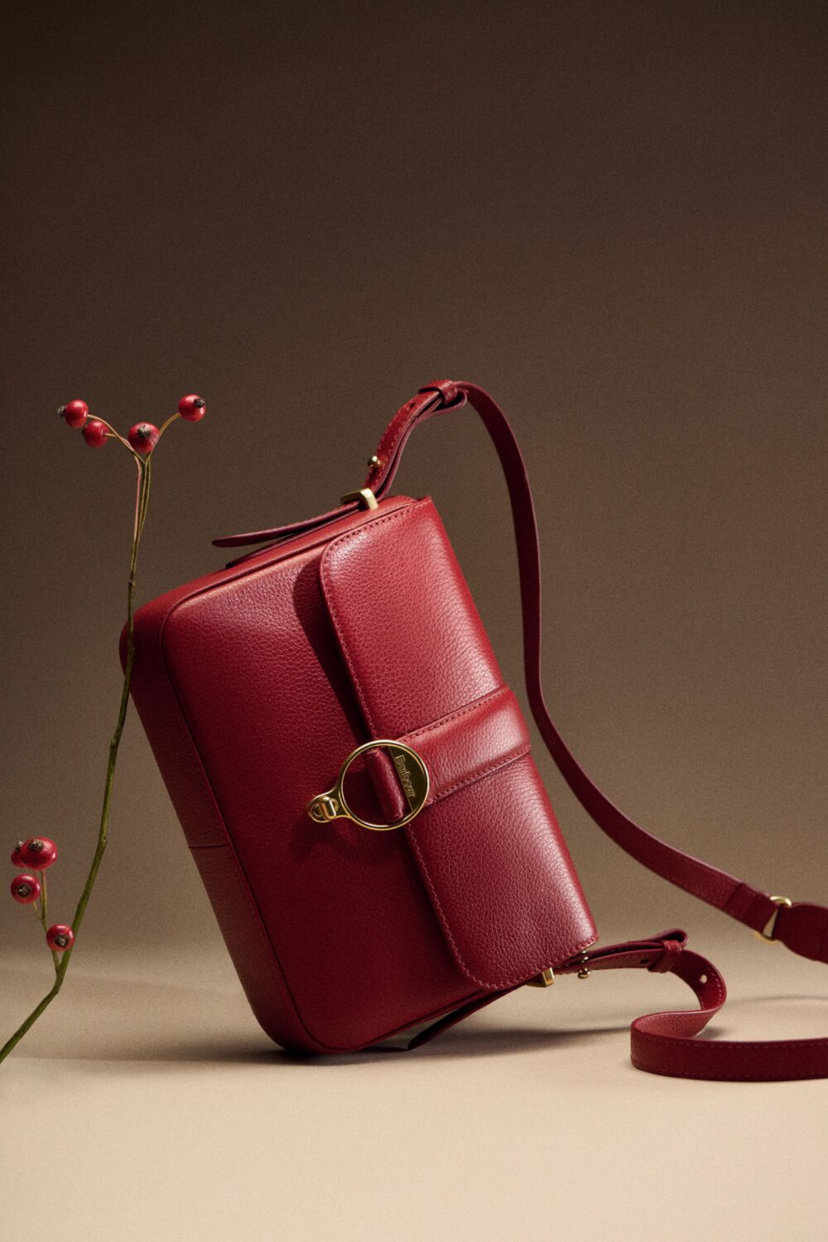 Barbour Rosa Deri Çapraz Çanta RE91 Red