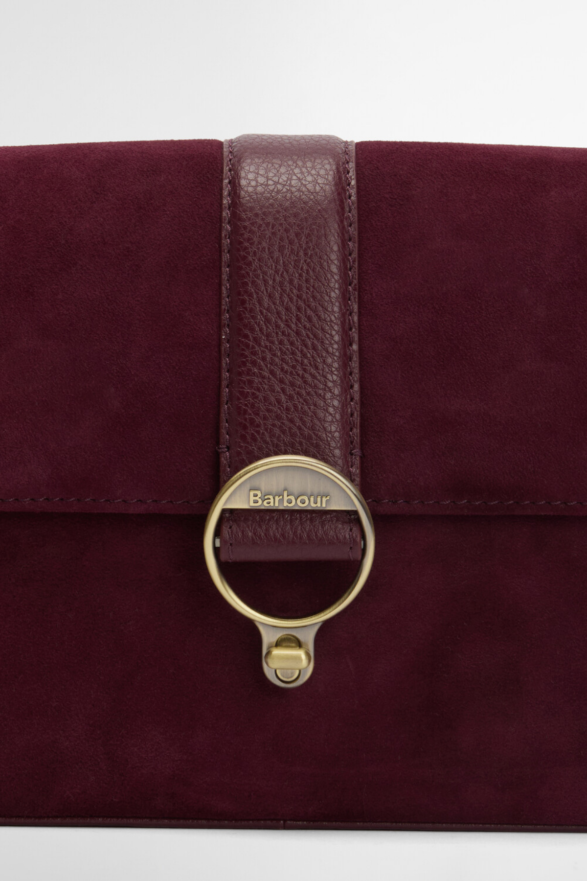 Barbour Rosa Suede & Leather Çapraz Çanta RE94 Burgundy Red