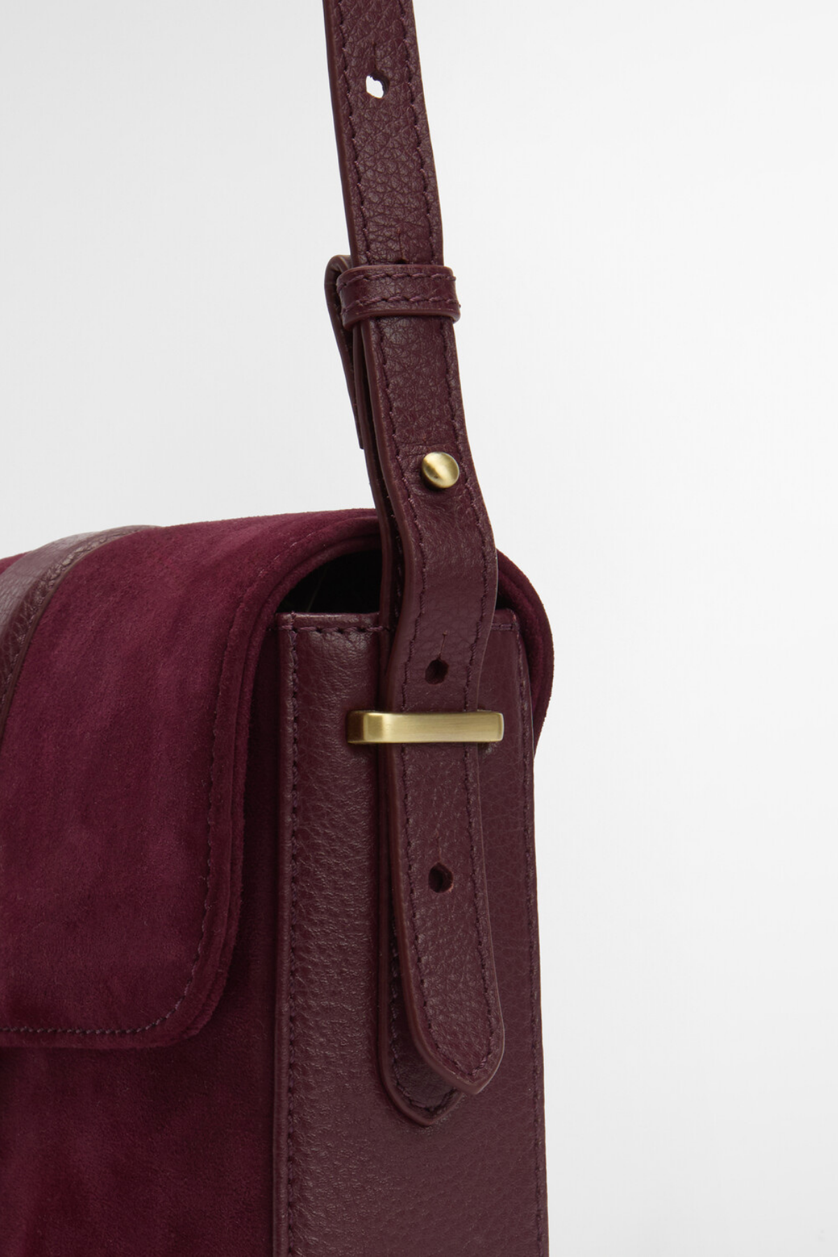 Barbour Rosa Suede & Leather Çapraz Çanta RE94 Burgundy Red