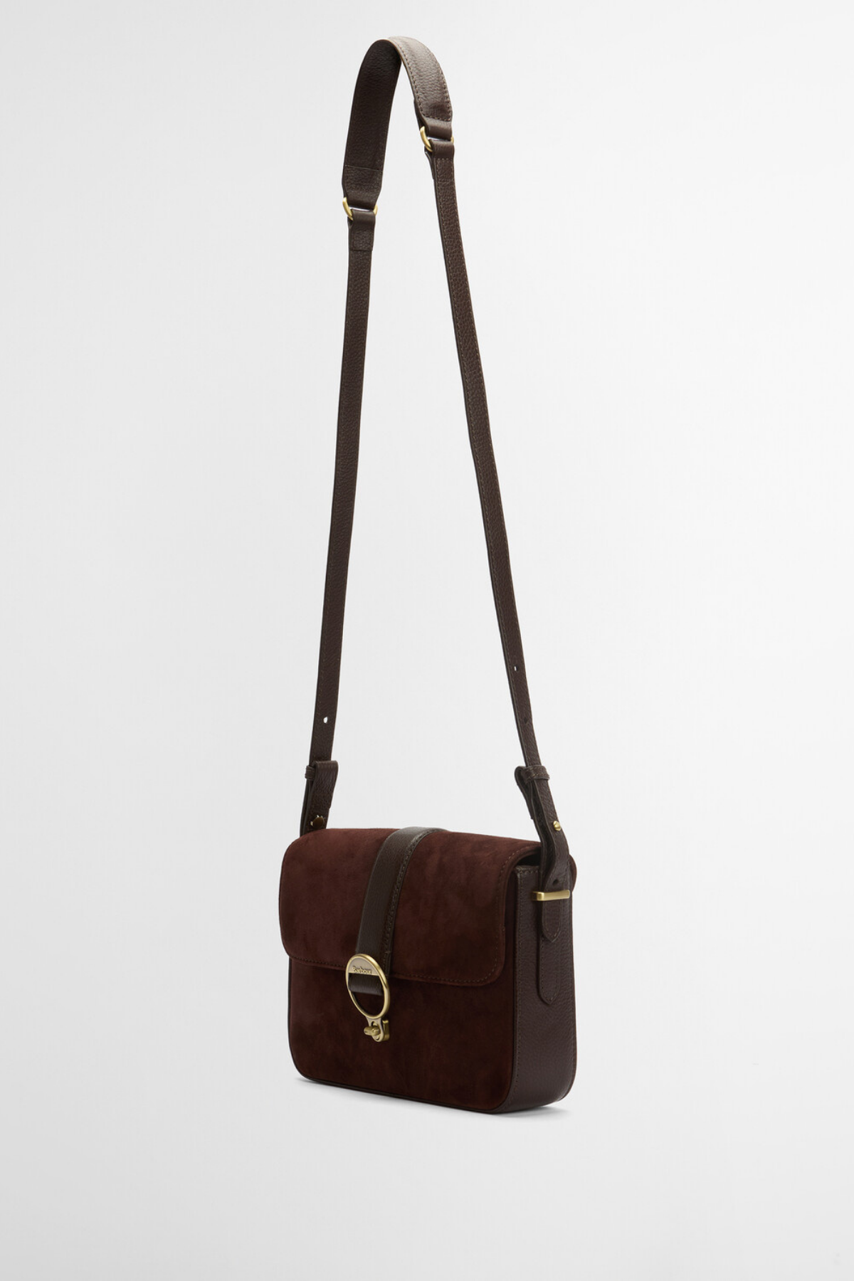 Barbour Rosa Suede & Leather Çapraz Çanta BR71 Dk Brown