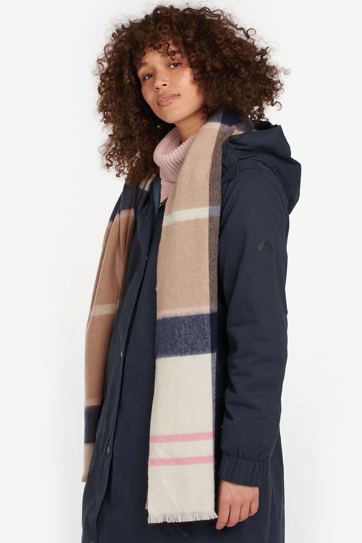 Barbour Rosefield Tartan Şal Pink/Hessian
