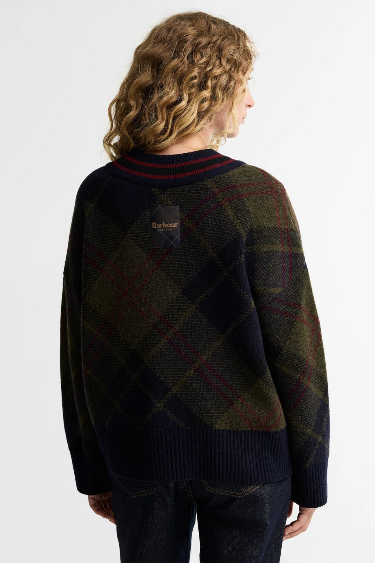 Barbour Shae Knitted Kazak TN43 Shadow Classic Tartan