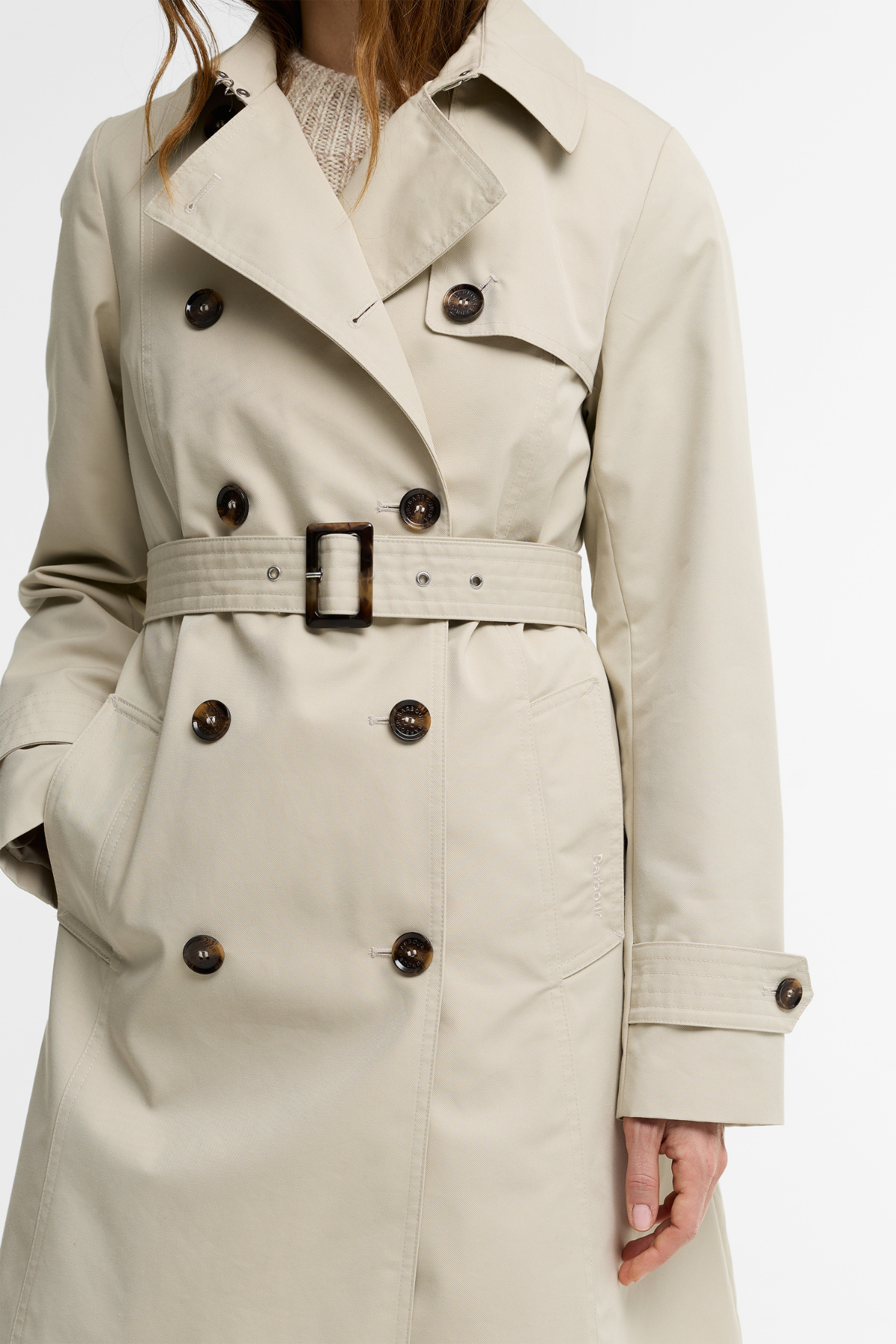 Barbour Short Greta Showerproof Ceket ST33 Mist Birchwood Dress