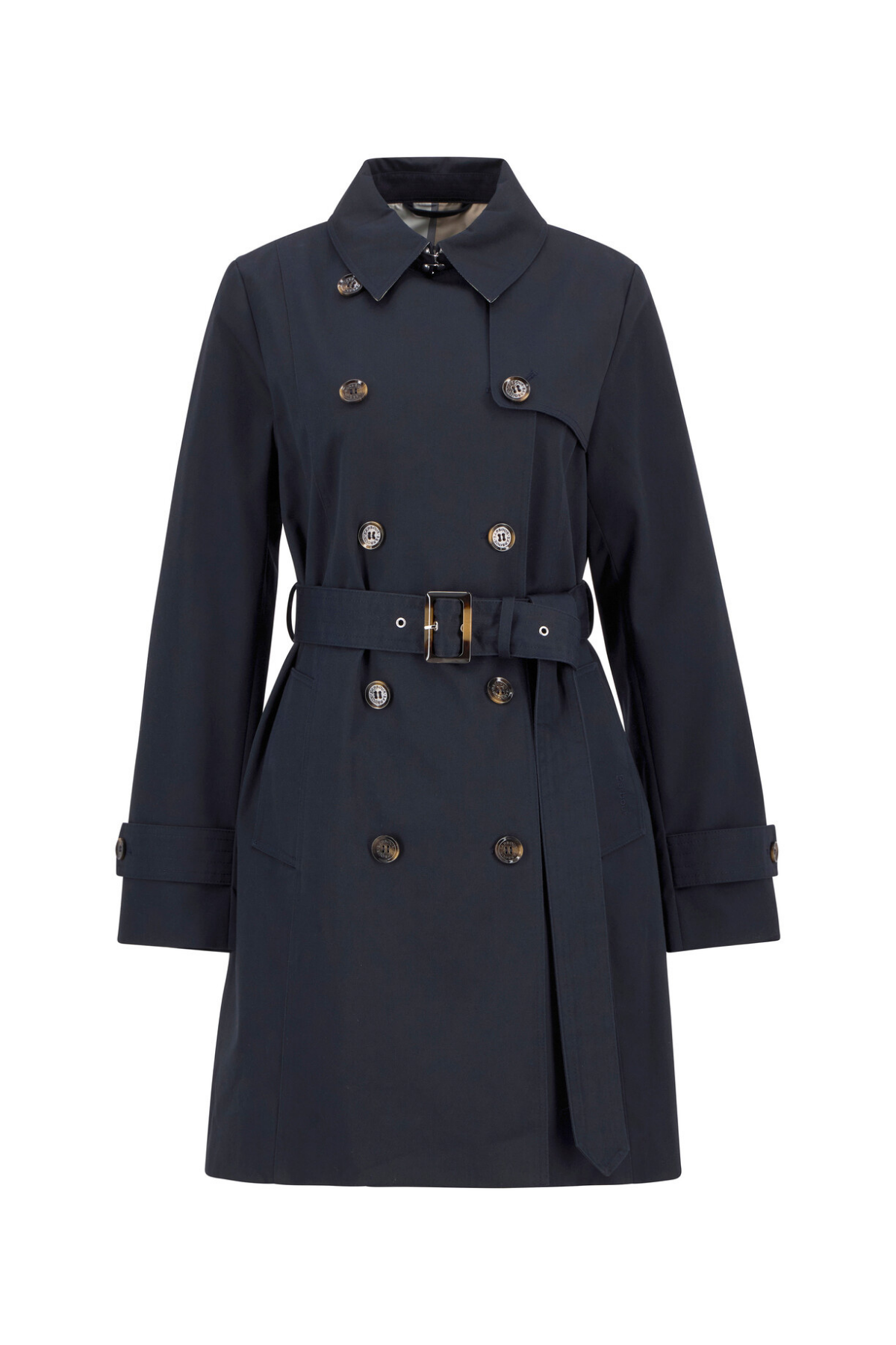 Barbour Short Greta Showerproof Ceket NY75 Dark Navy/Hessian Tartan