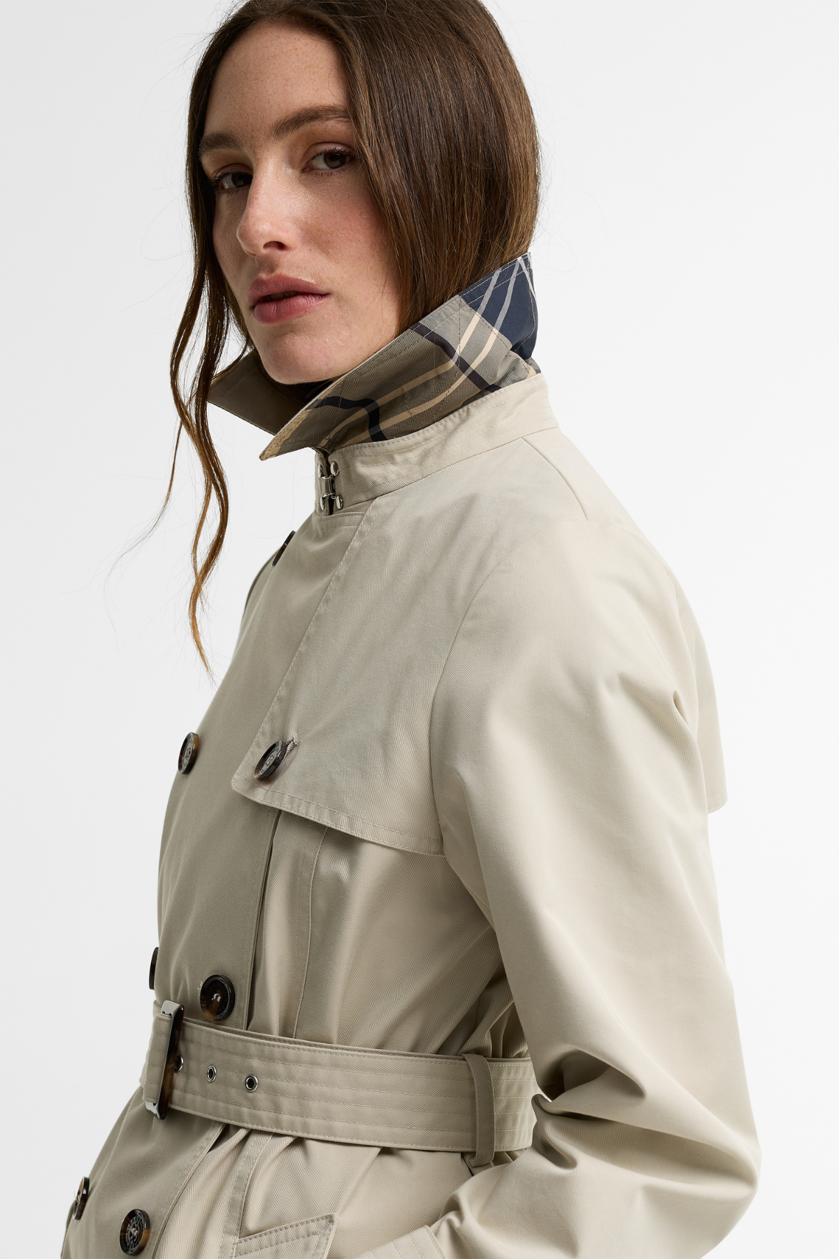 Barbour Short Greta Showerproof Ceket ST33 Mist Birchwood Dress