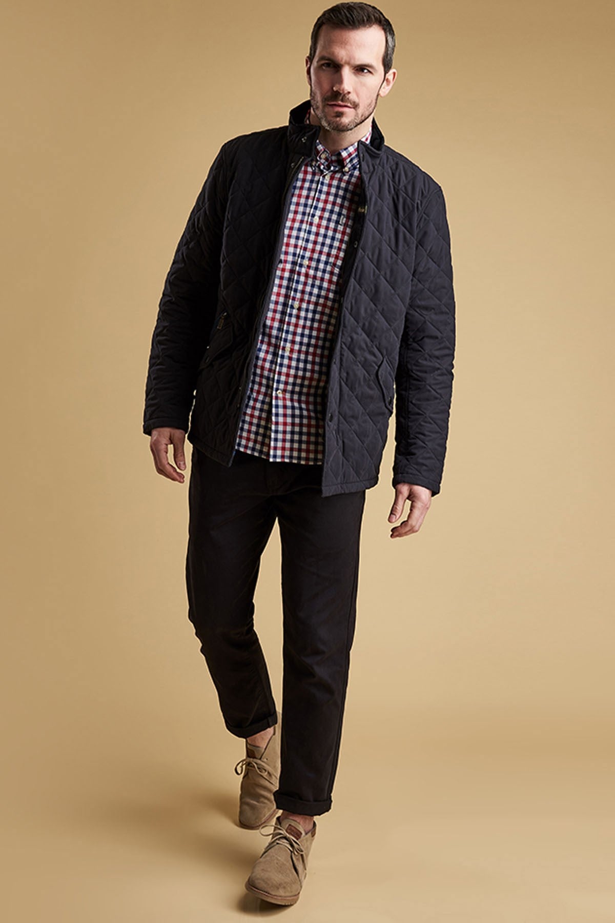 Barbour Shoveler Kapitone Ceket NY91 Navy