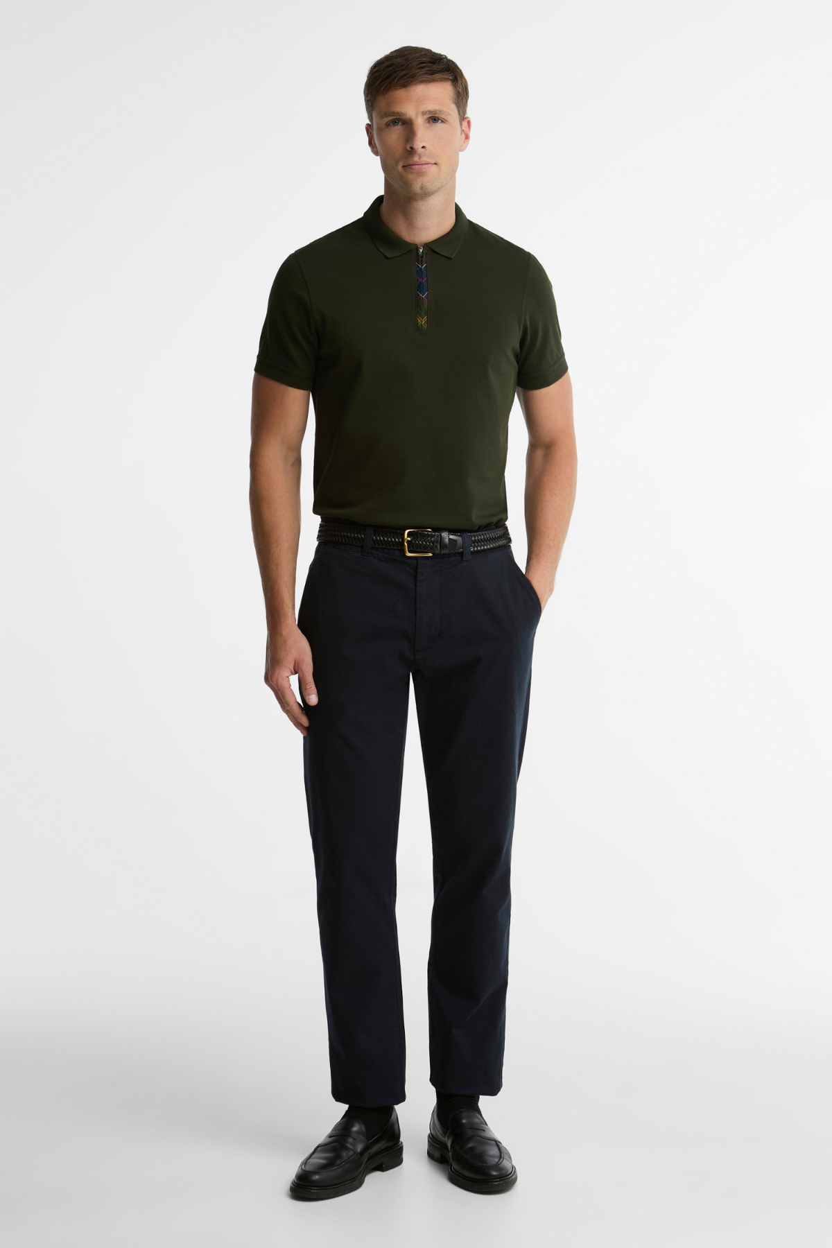 Barbour Stately Zip Polo Yaka GN13 Sage