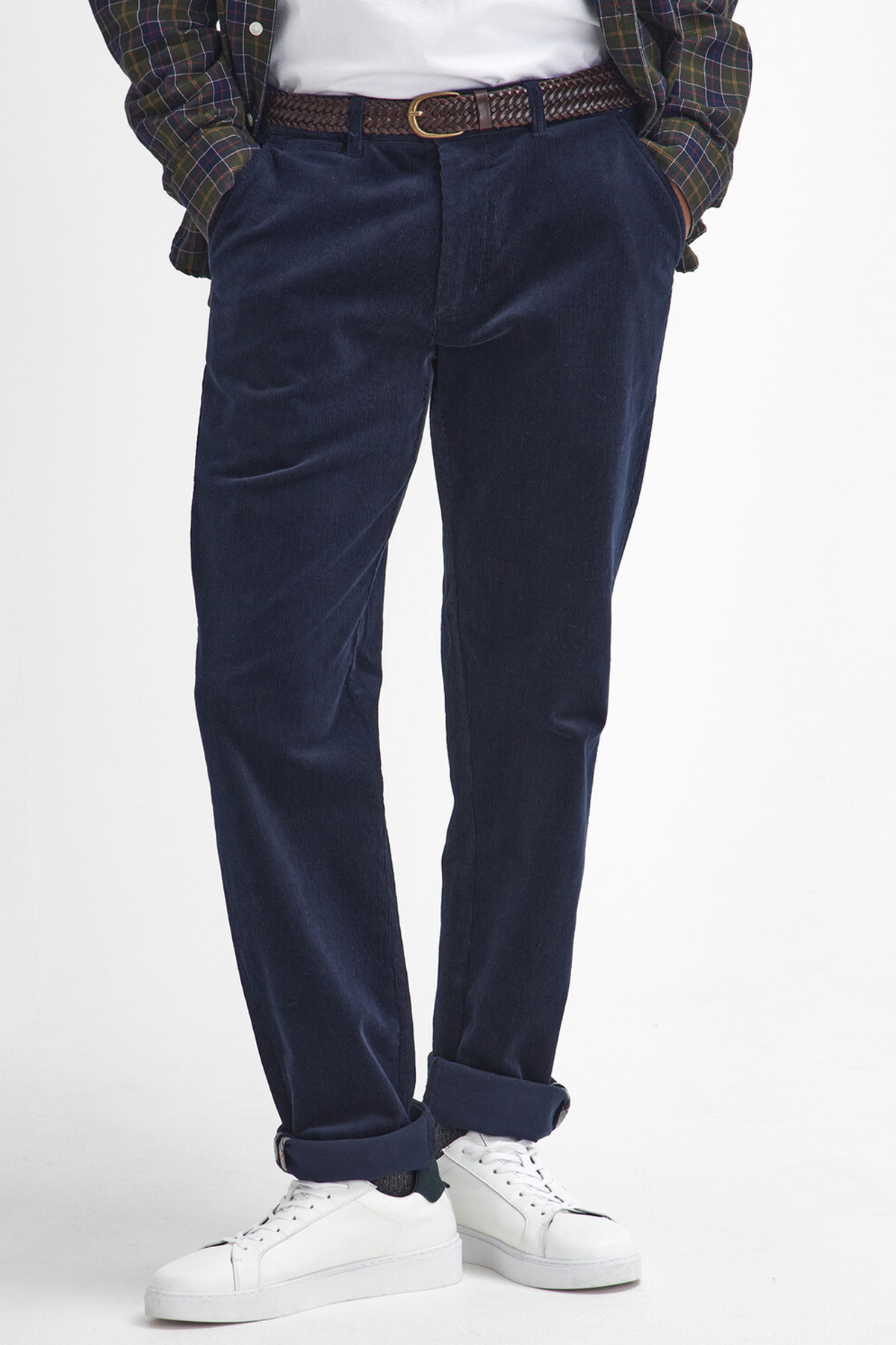 Barbour Stretch Cord Dar Kesim Pantolon NY91 Navy