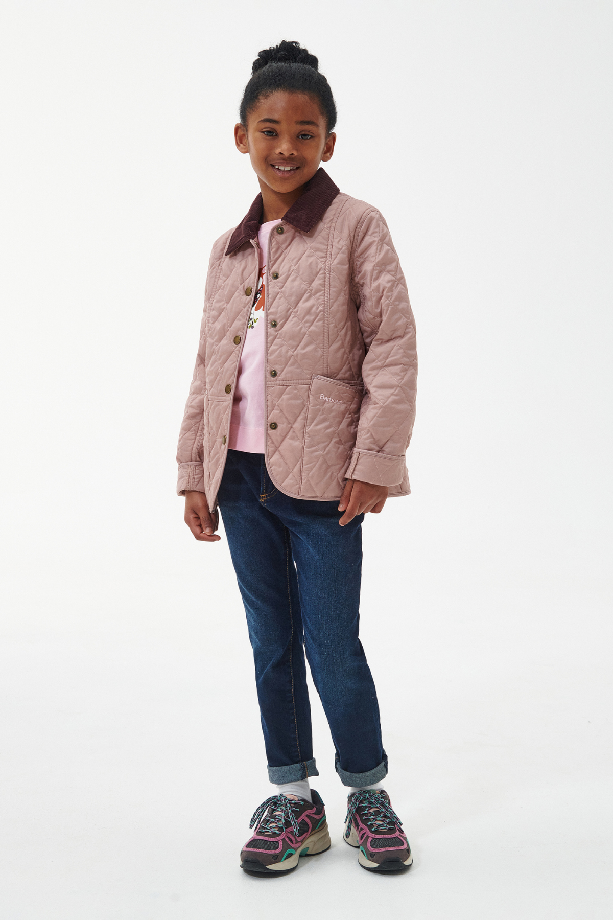 Barbour Summer Liddesdale Kız Çocuk Kapitone Ceket PI37 Gardenia-Gardenia