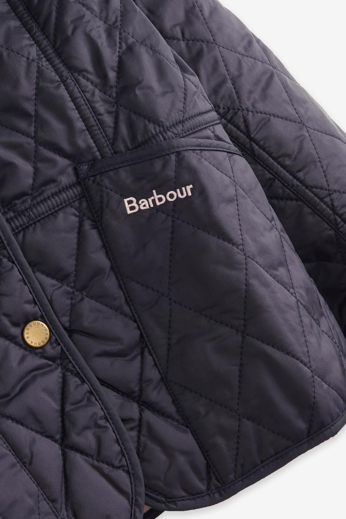 Barbour Summer Liddesdale Kız Kapitone Ceket NY94 Navy/Gardenia